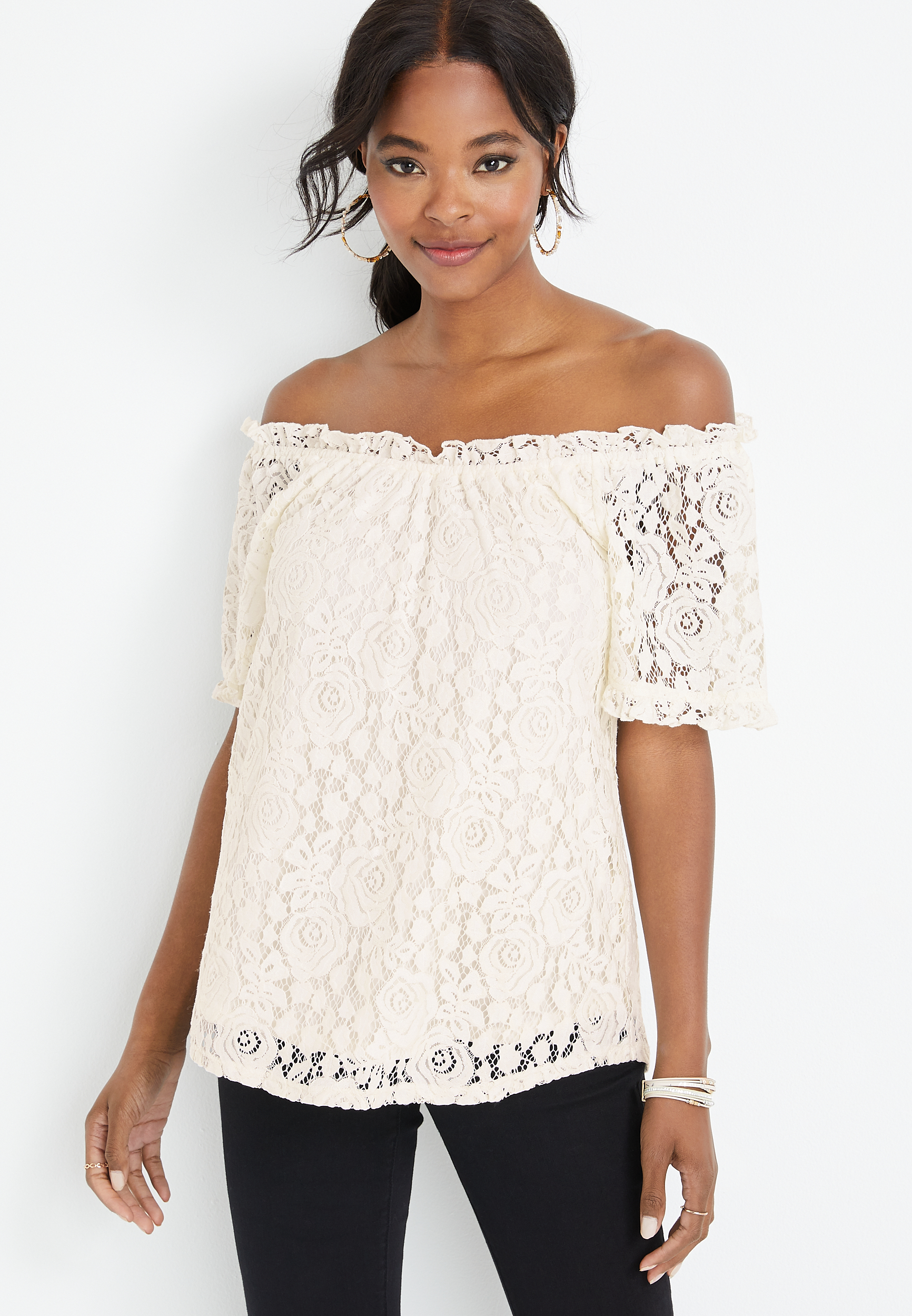 Sult deltager Håndbog Off The Shoulder Lace Top | maurices