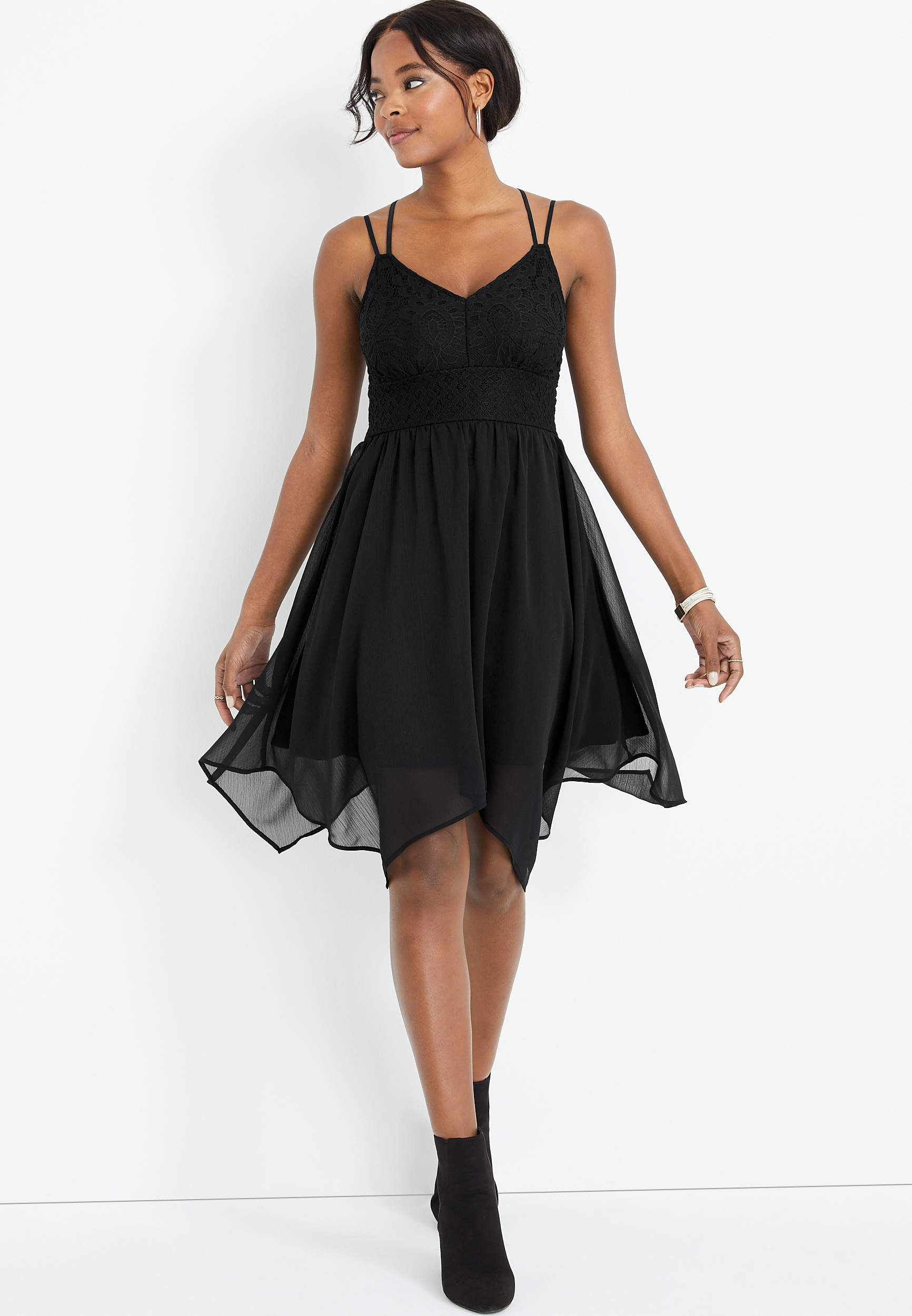 Black Lace Mini Dress | maurices
