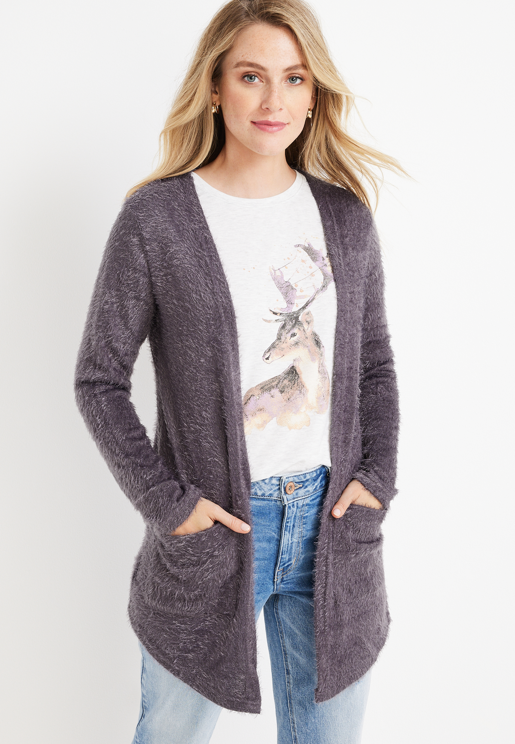 Ladies clearance eyelash cardigans