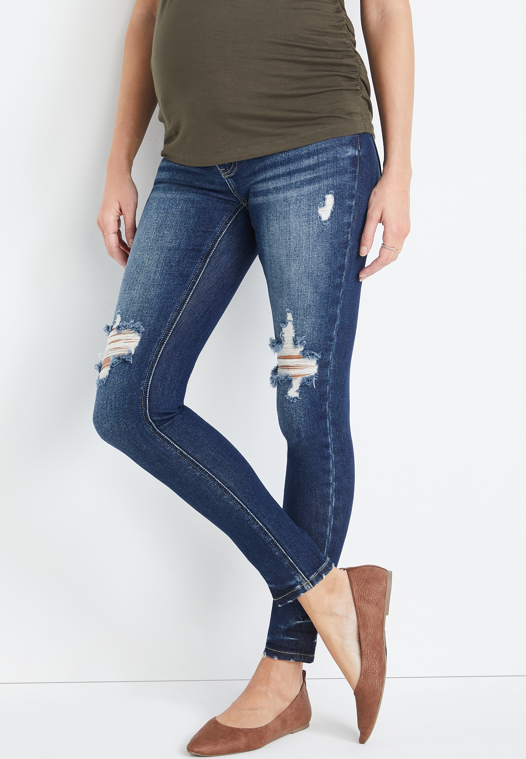 Inficere Tidlig radiator KanCan™ Skinny Side Panel Ripped Maternity Jean | maurices
