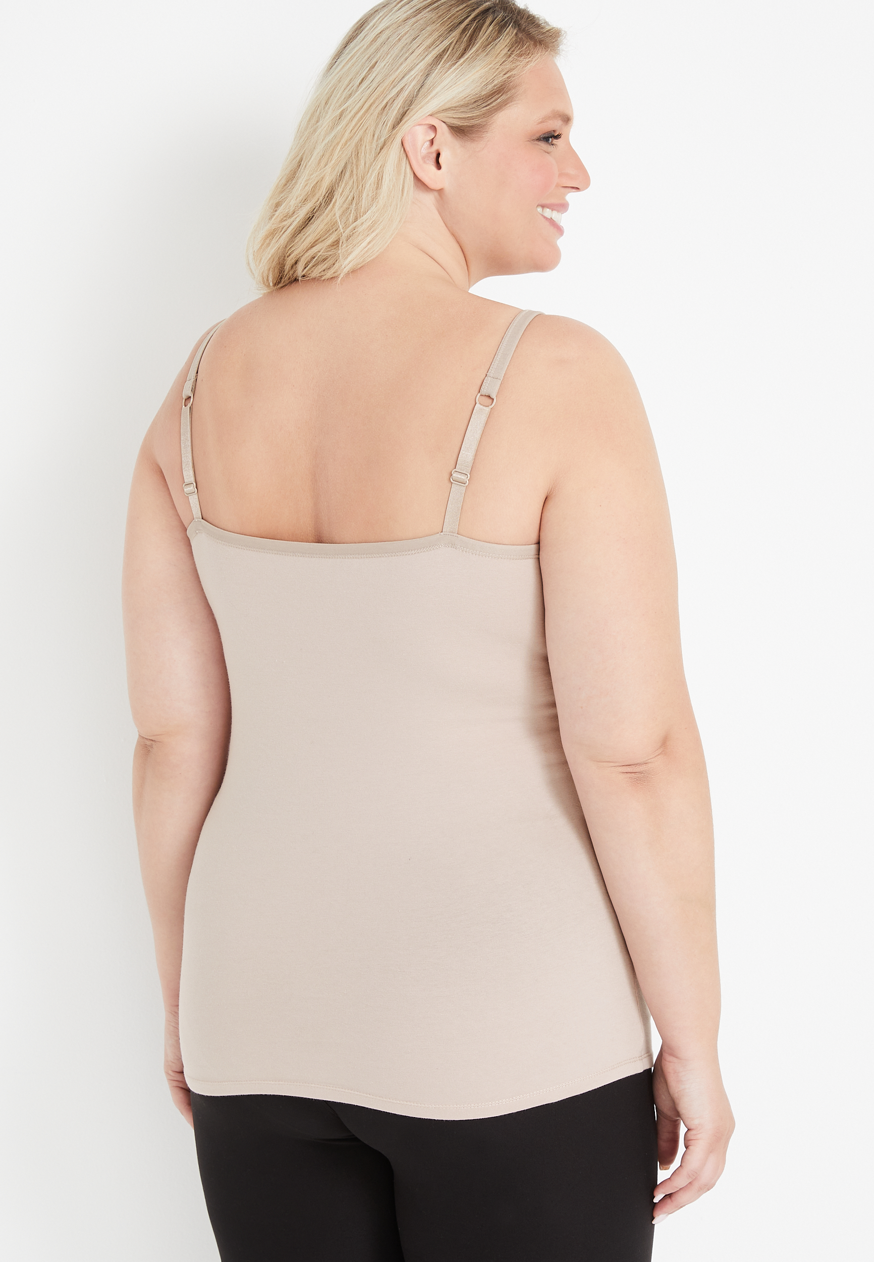 Plus Size Solid Built In Bra Cami