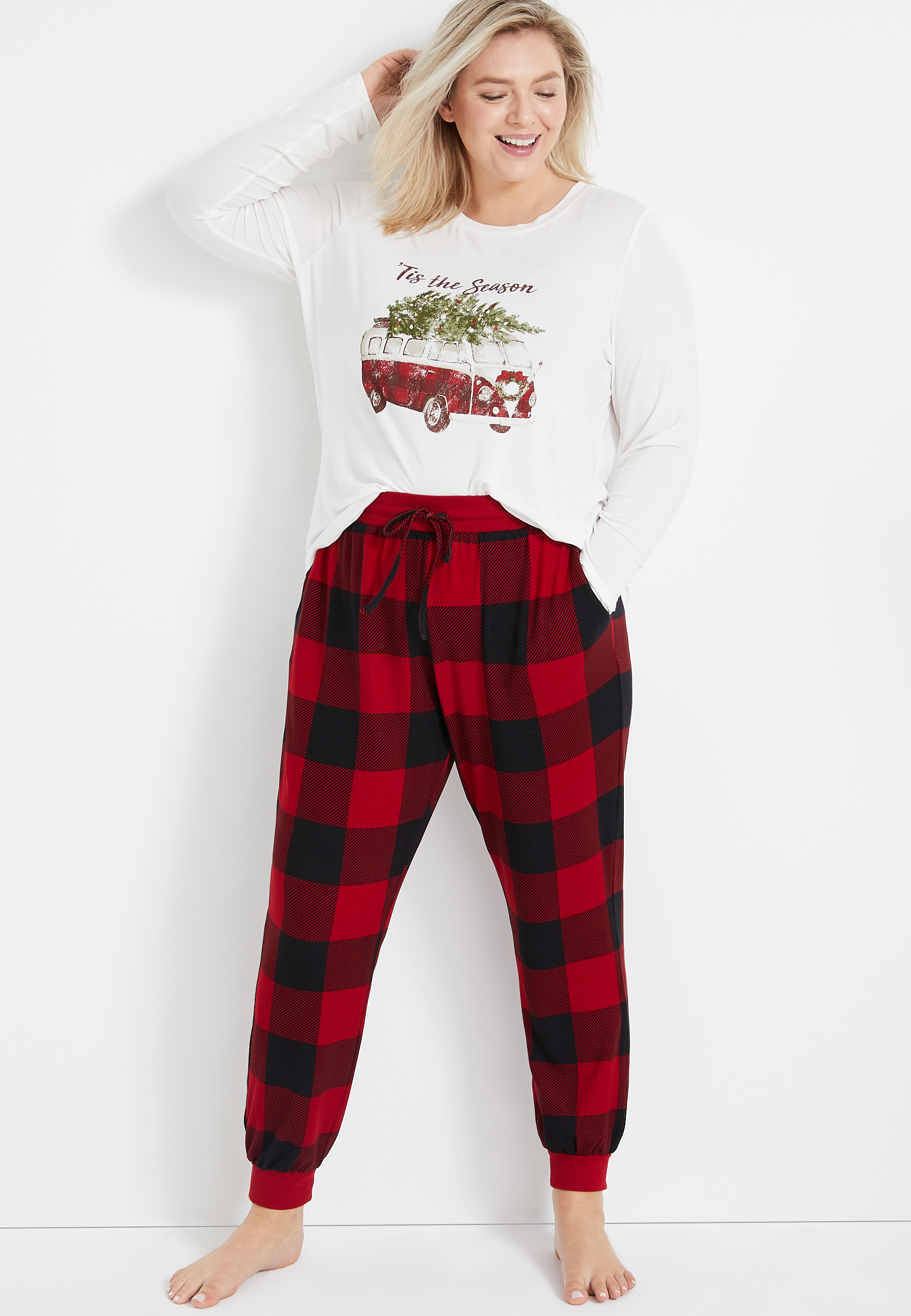 Buffalo plaid pajamas plus size new arrivals