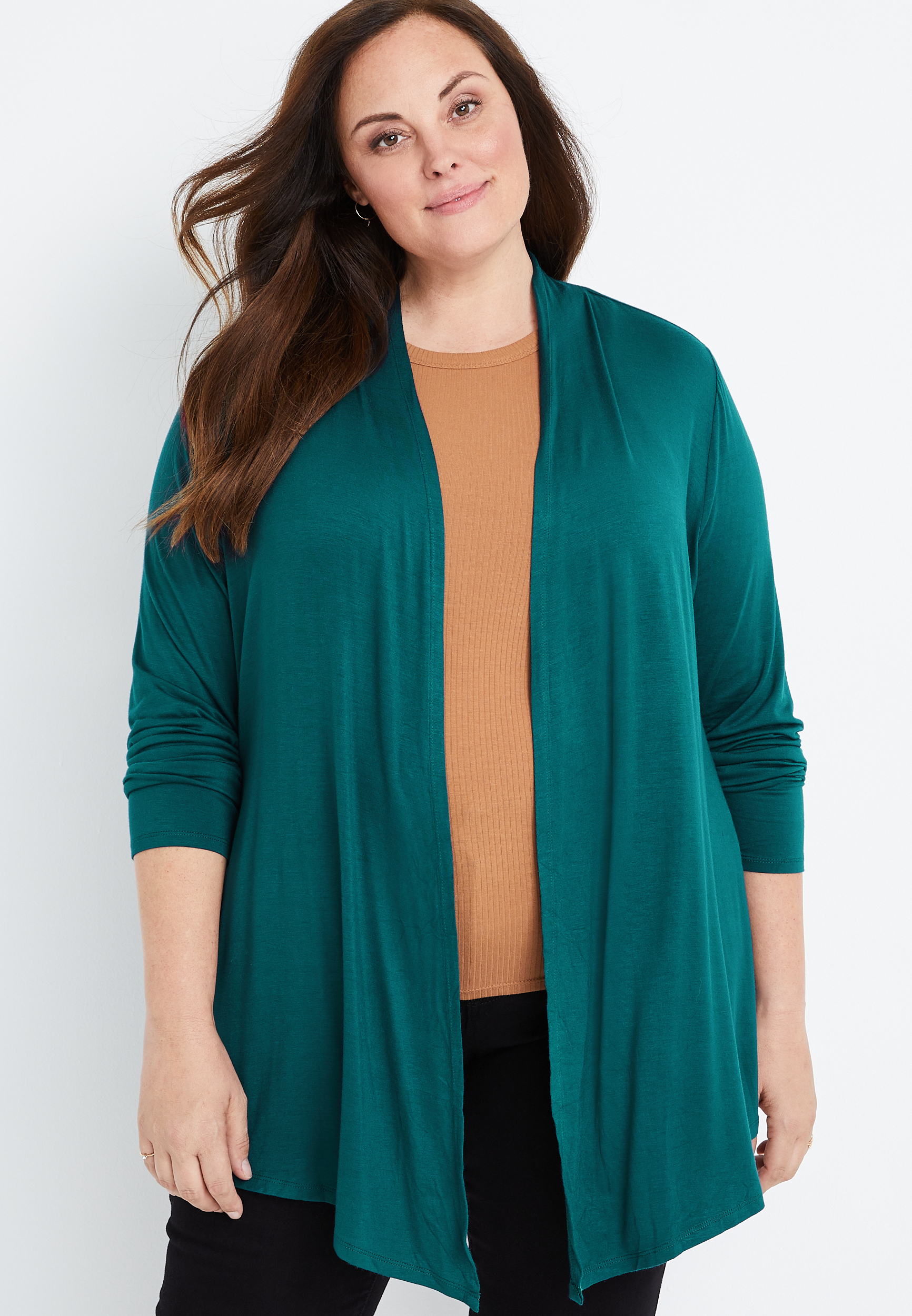 svimmelhed Meander Badeværelse Plus Size Solid Open Front Cardigan | maurices