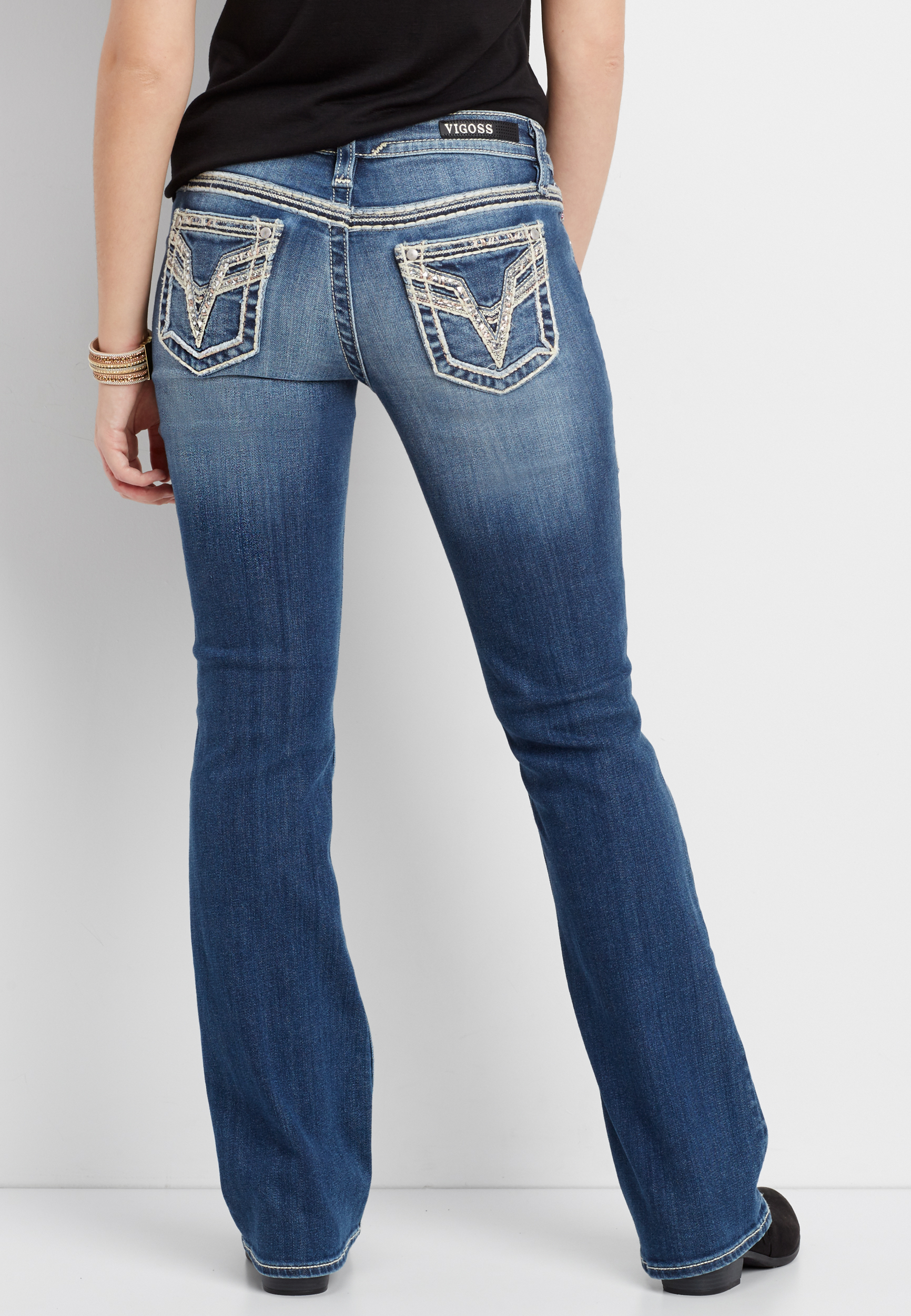 bootcut jeans with rhinestones