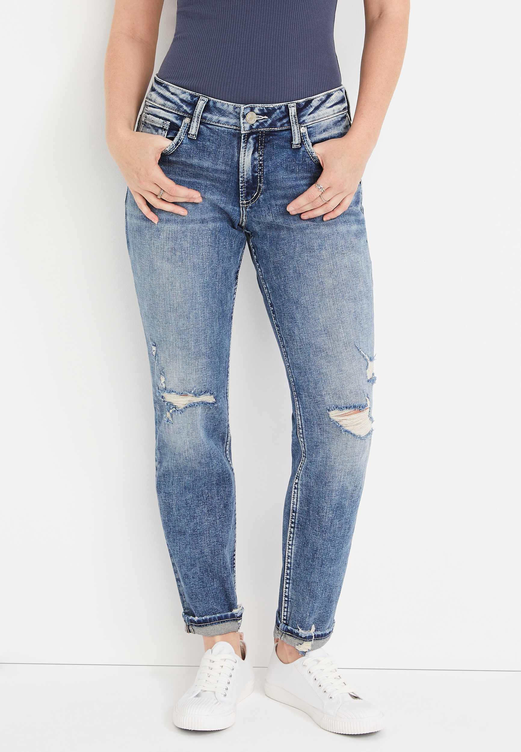 Maurices silver hot sale boyfriend jeans