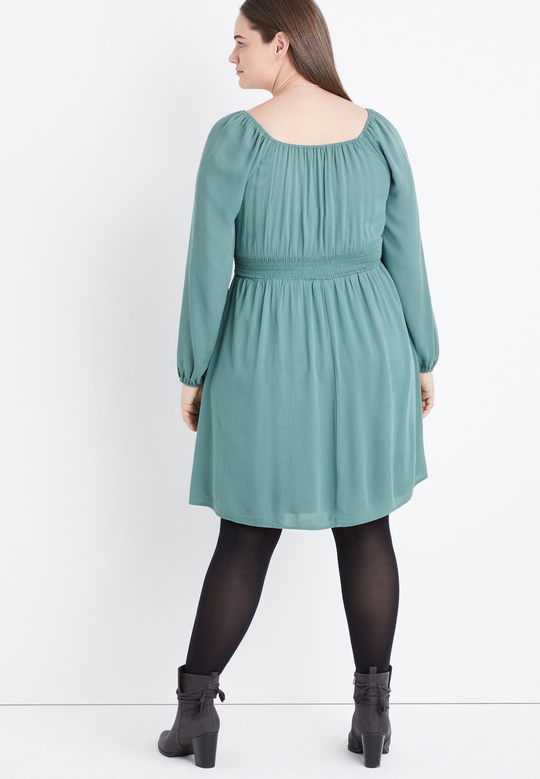 chinese dress ladies Green Floral Lace Fitted Short Sleeve Midi Dress main image 1