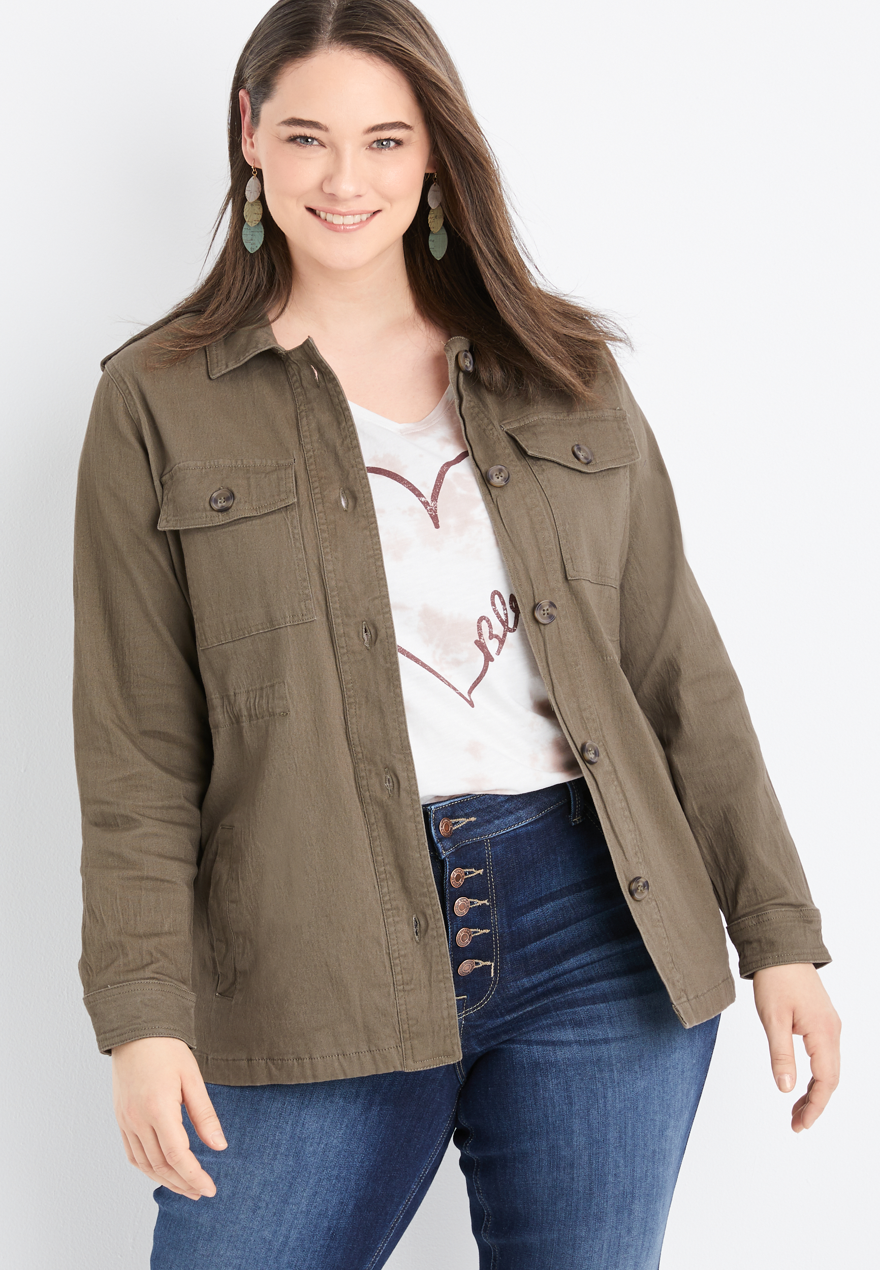 Cinched-Waist Utility Jacket