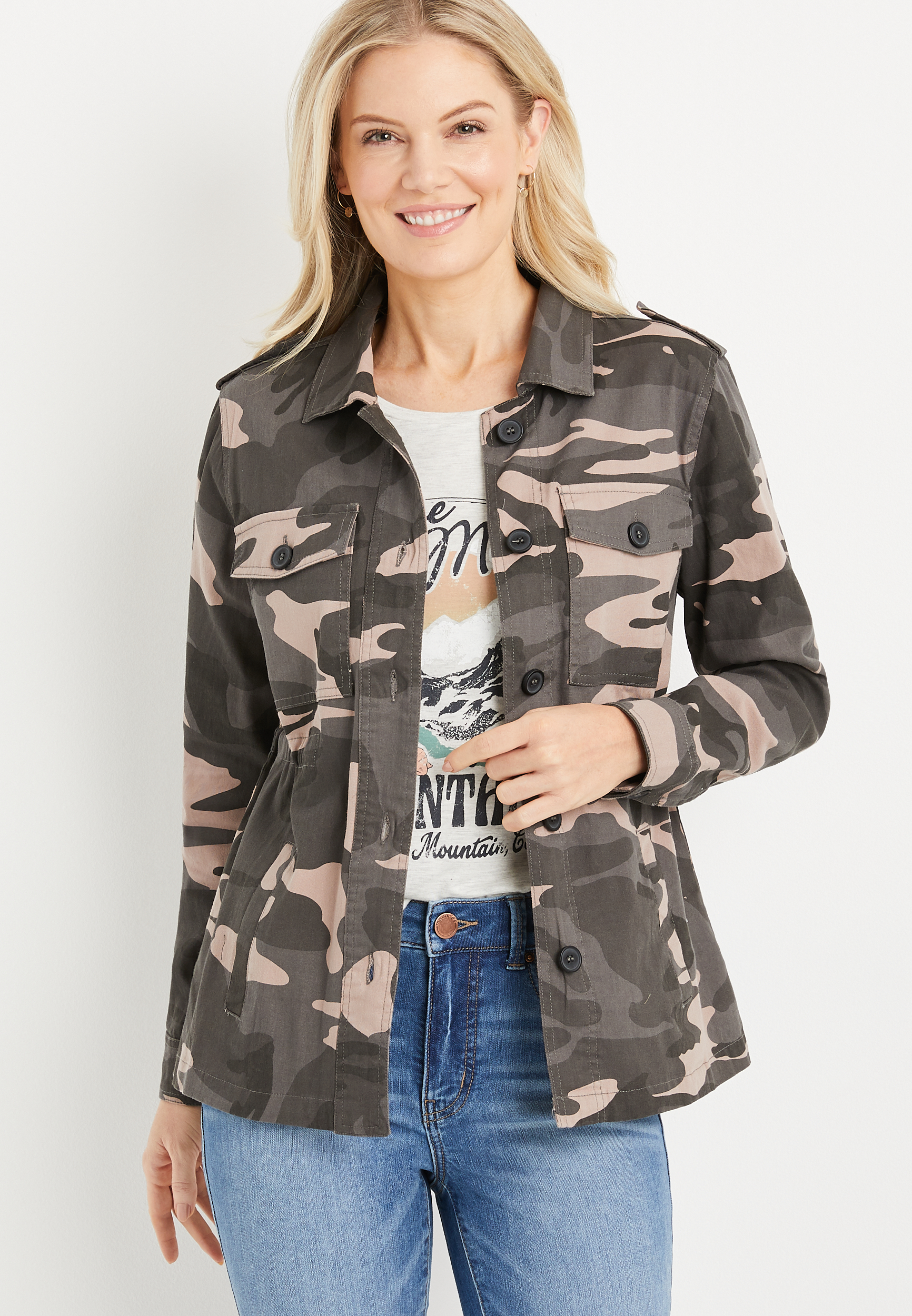 Womens Camo Utility Jacket