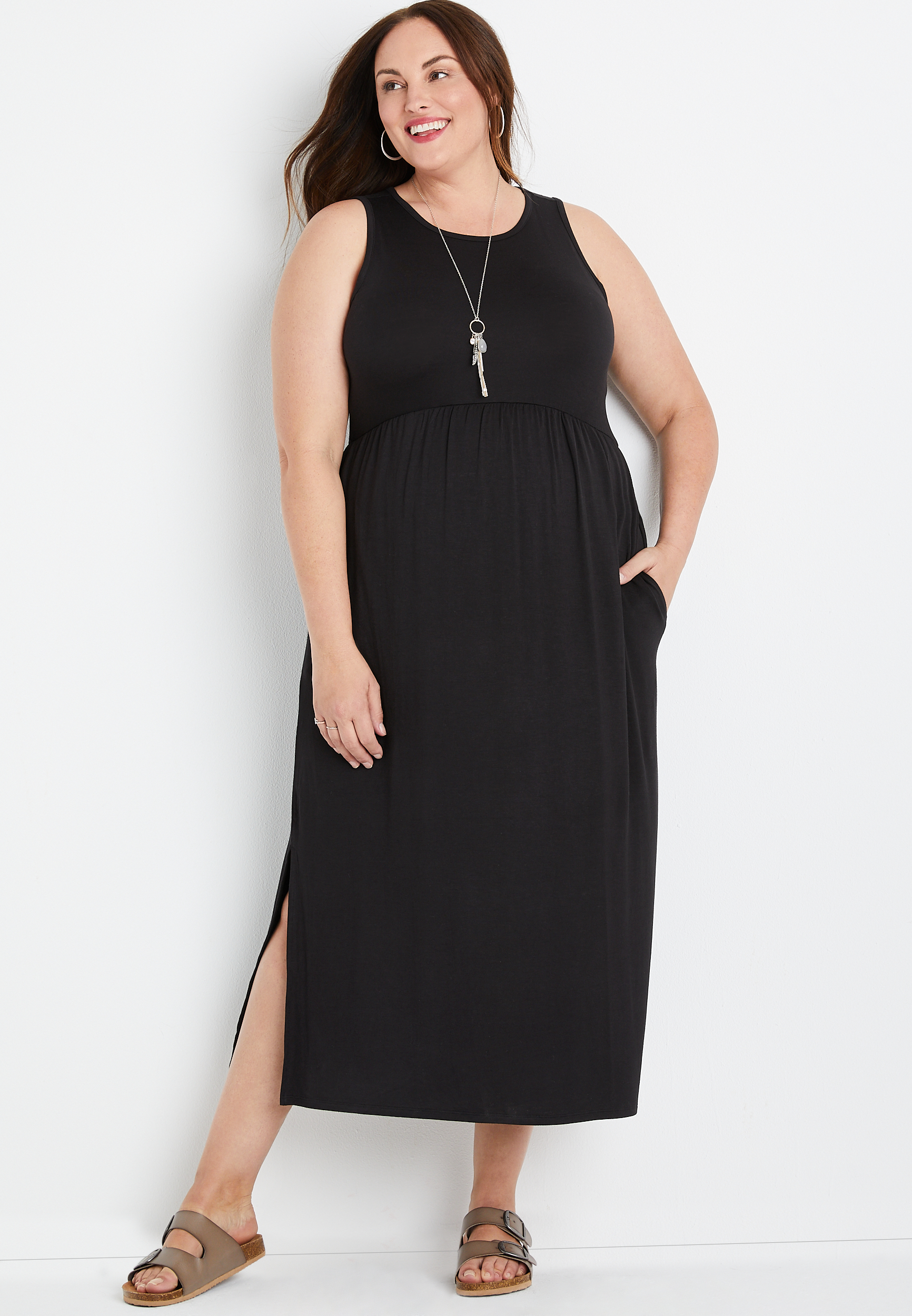 Plus Size 24/7 Empire Waist Maxi Dress