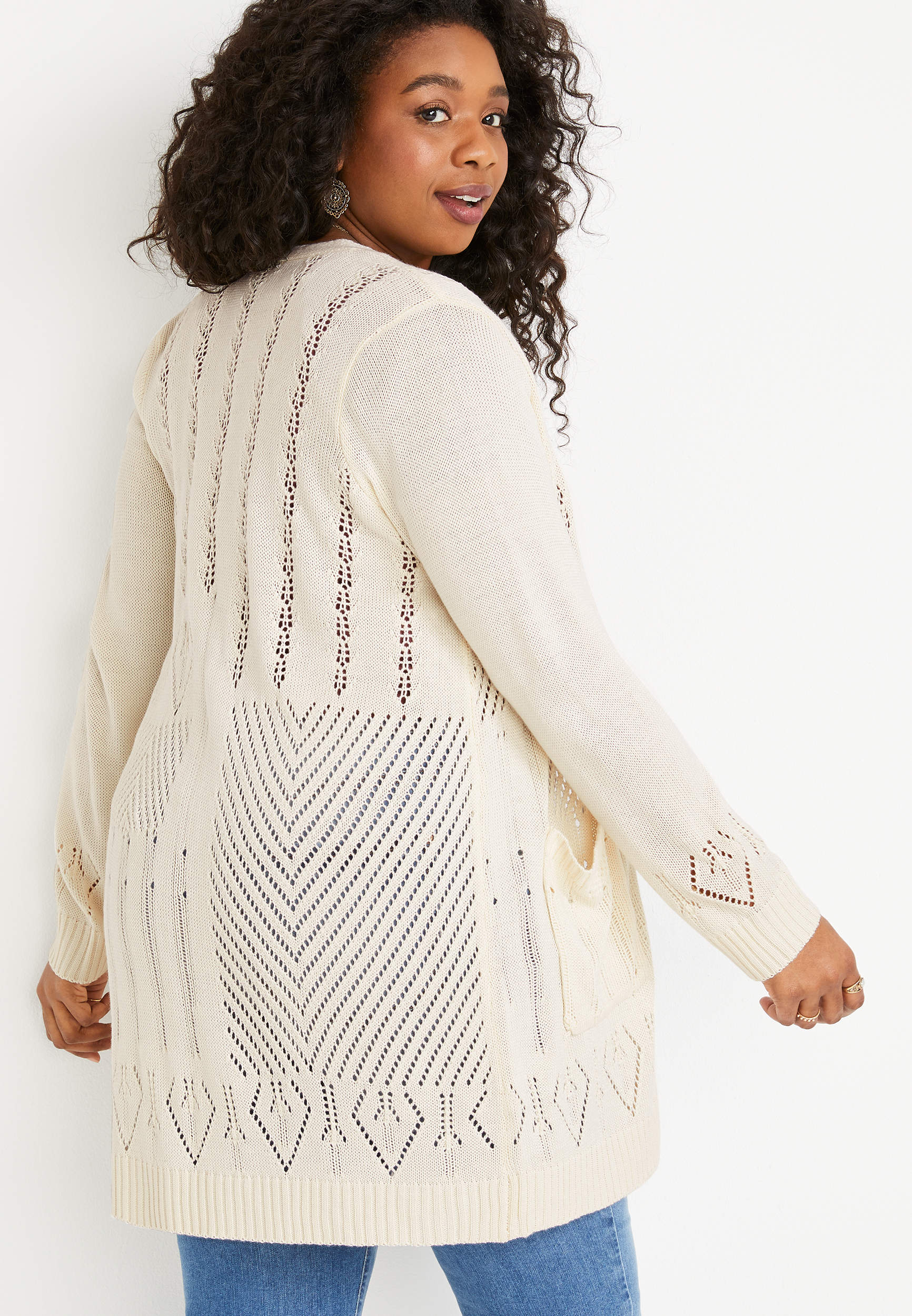 Solid Pocket Long Sleeve Duster Cardigan