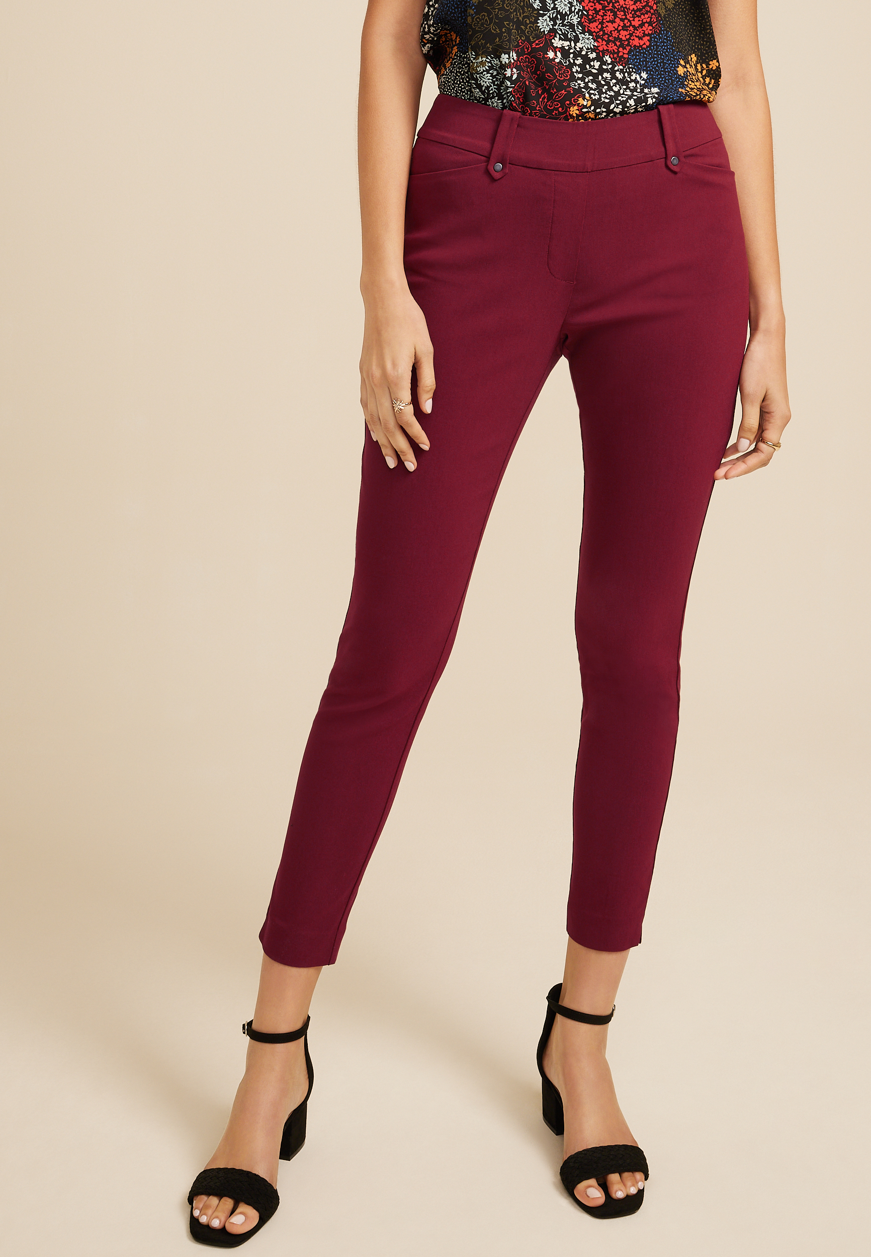 Pull On Bengaline Skinny Ankle Dress Pant