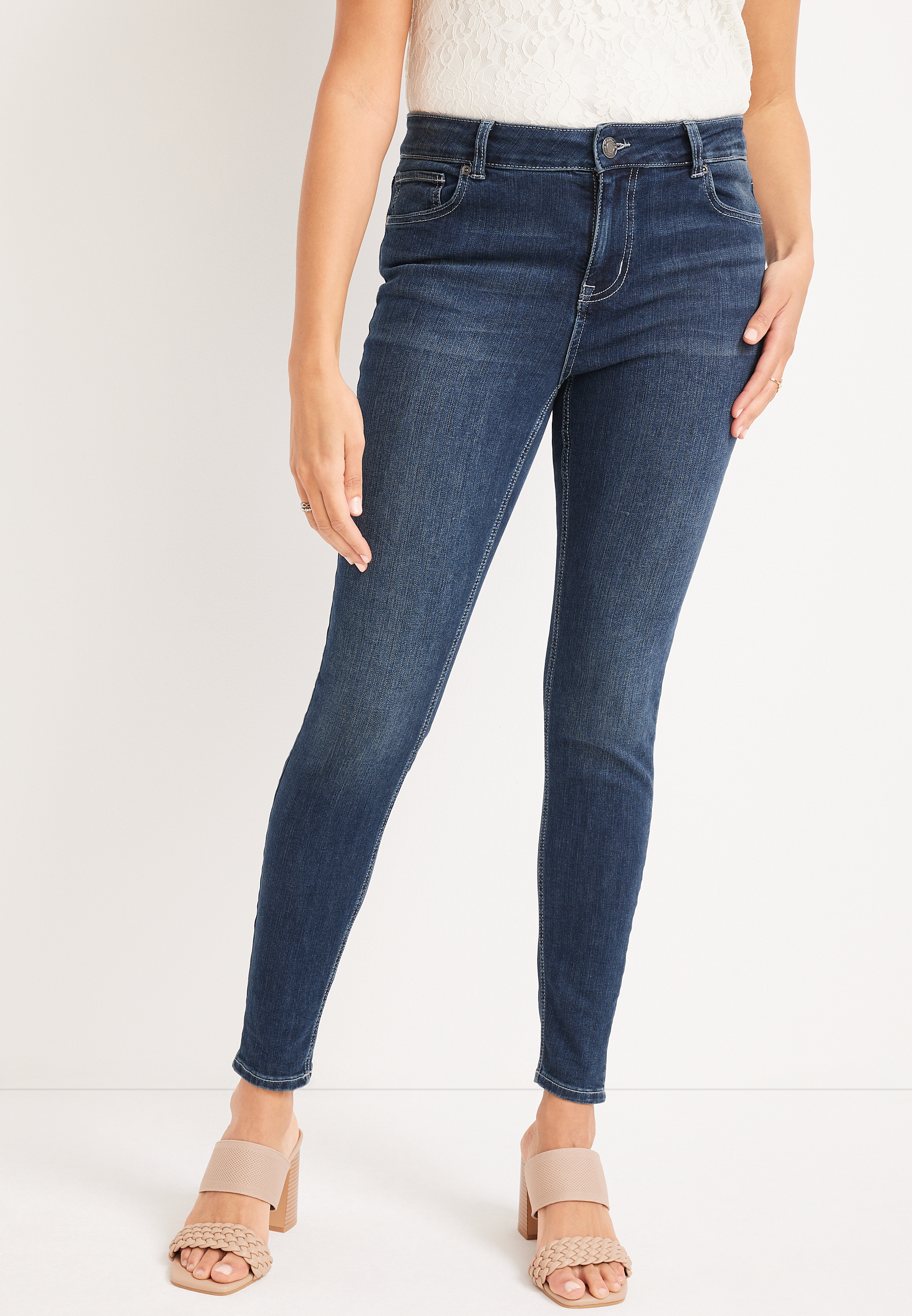 Plus Size m jeans by maurices™ Mid Rise Slim Straight Ankle Jean Made With  REPREVE™