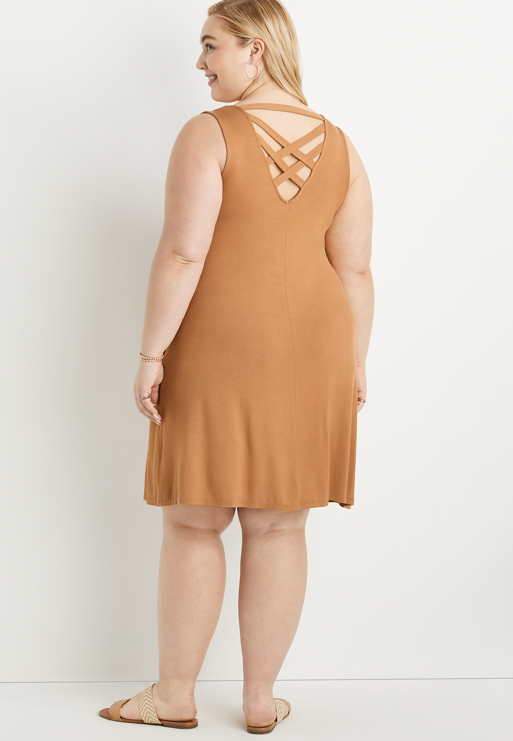 Plus Size 24 7 Strappy Back Mini Dress maurices