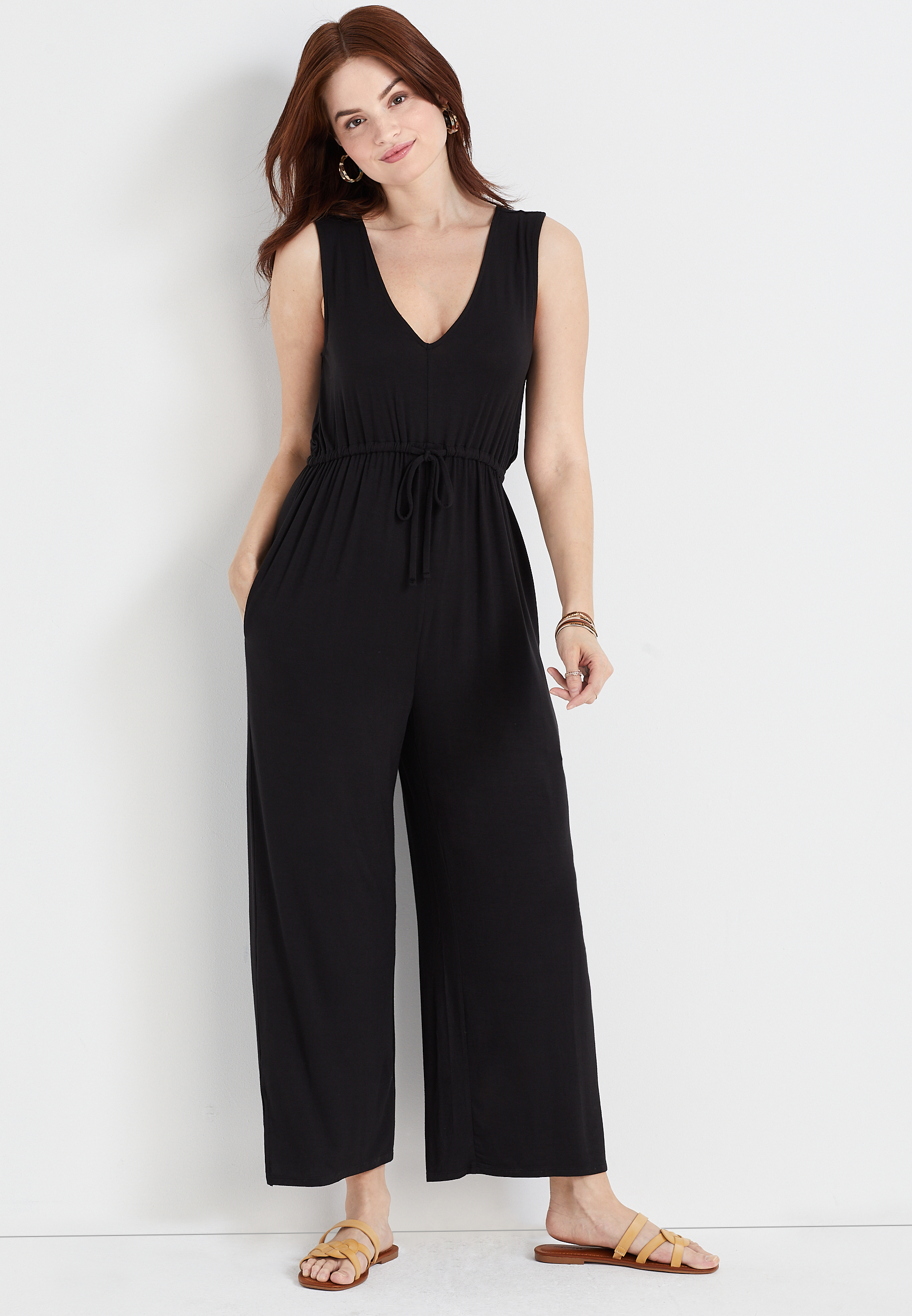 24 7 Wide Leg Cropped Jumpsuit maurices