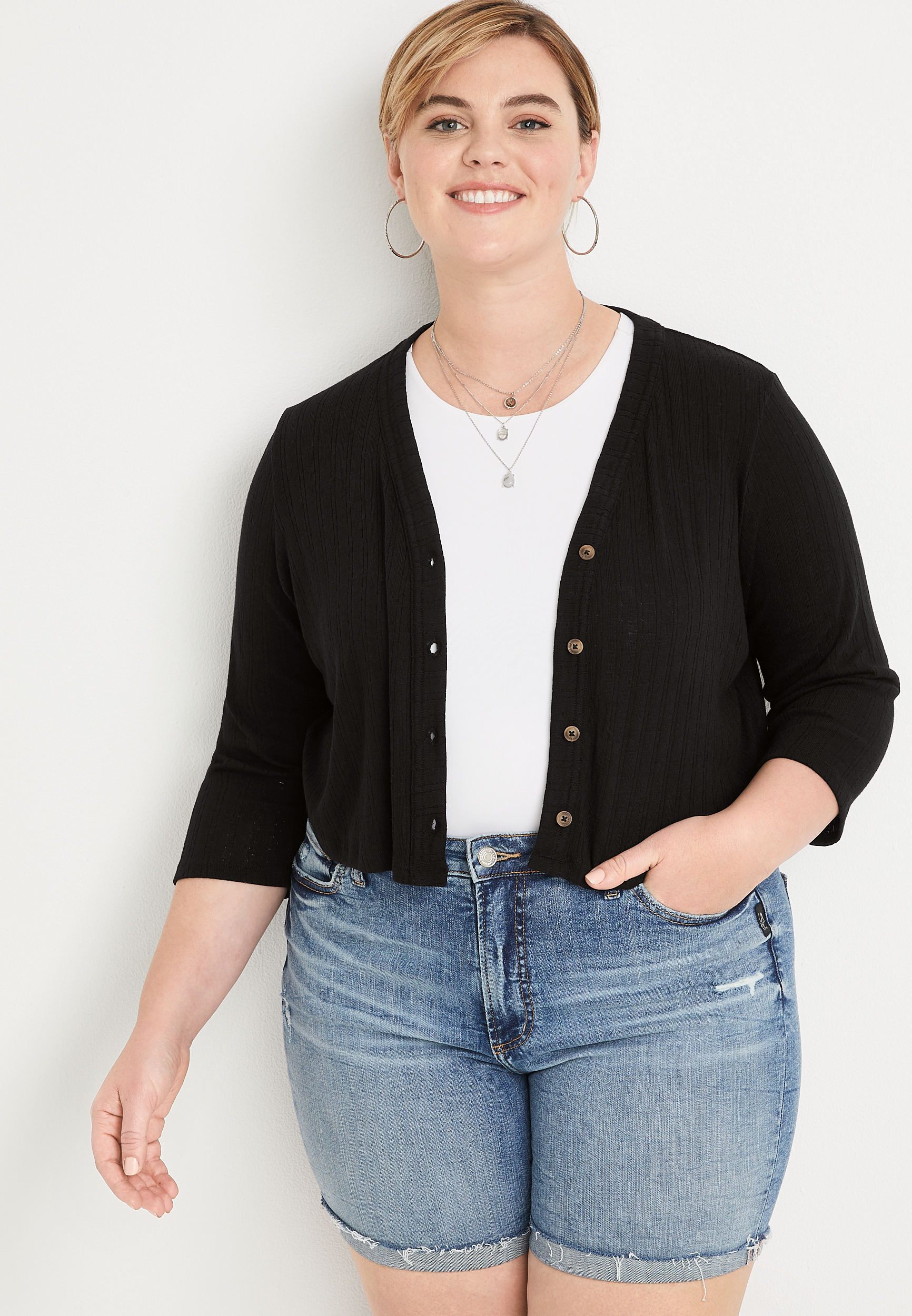 Cropped cardigan 2025 plus size