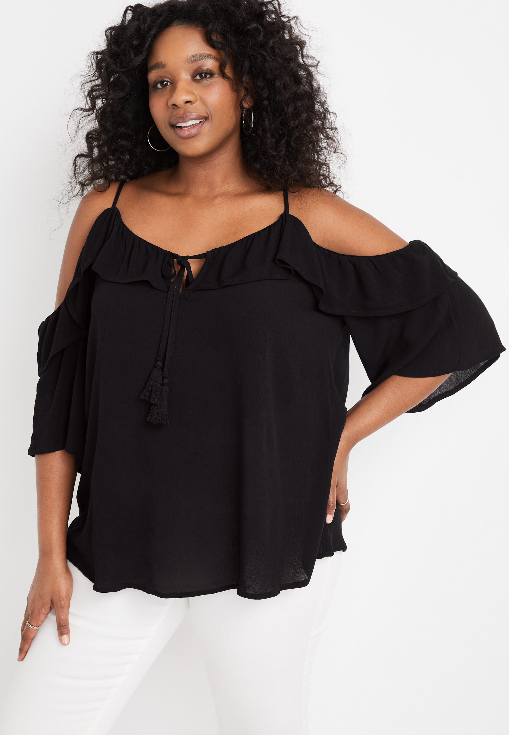 Plus size off the shoulder tops with strap new arrivals