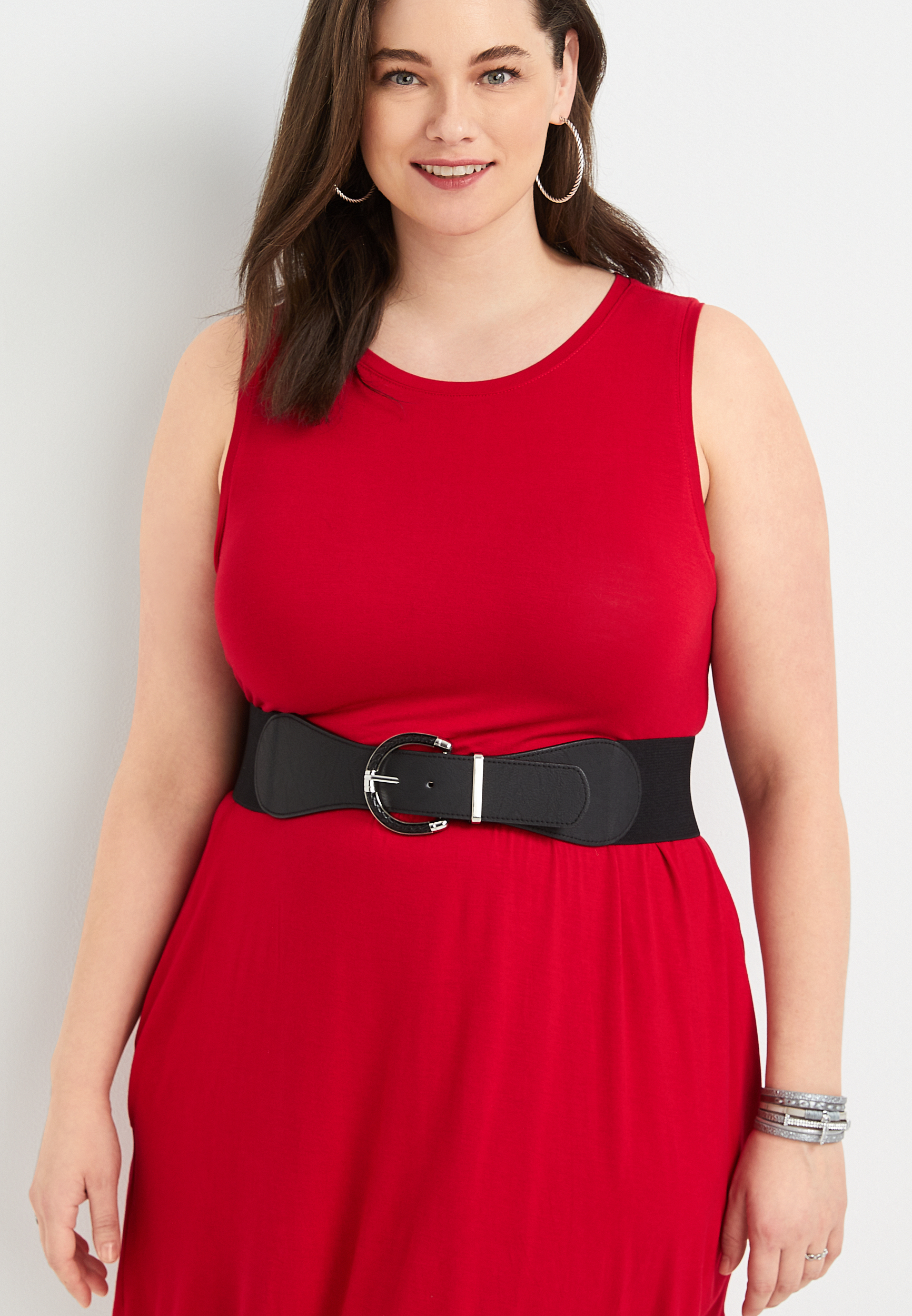 Plus Size Black Wide Stretch Belt | maurices