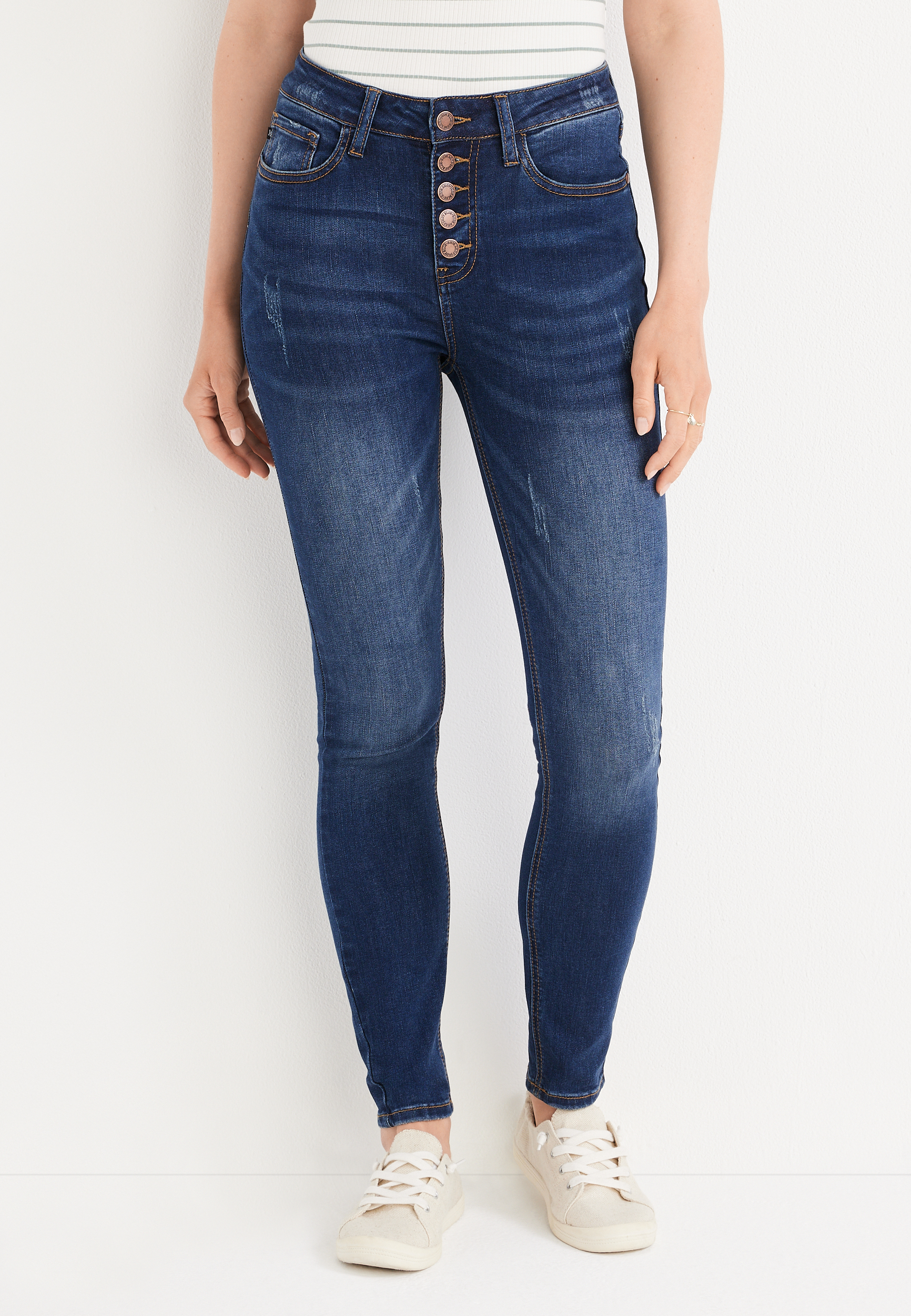 Judy Blue Jeans  Plus Size Maddison High Rise Button Fly Skinny JB88233-PL  – American Blues