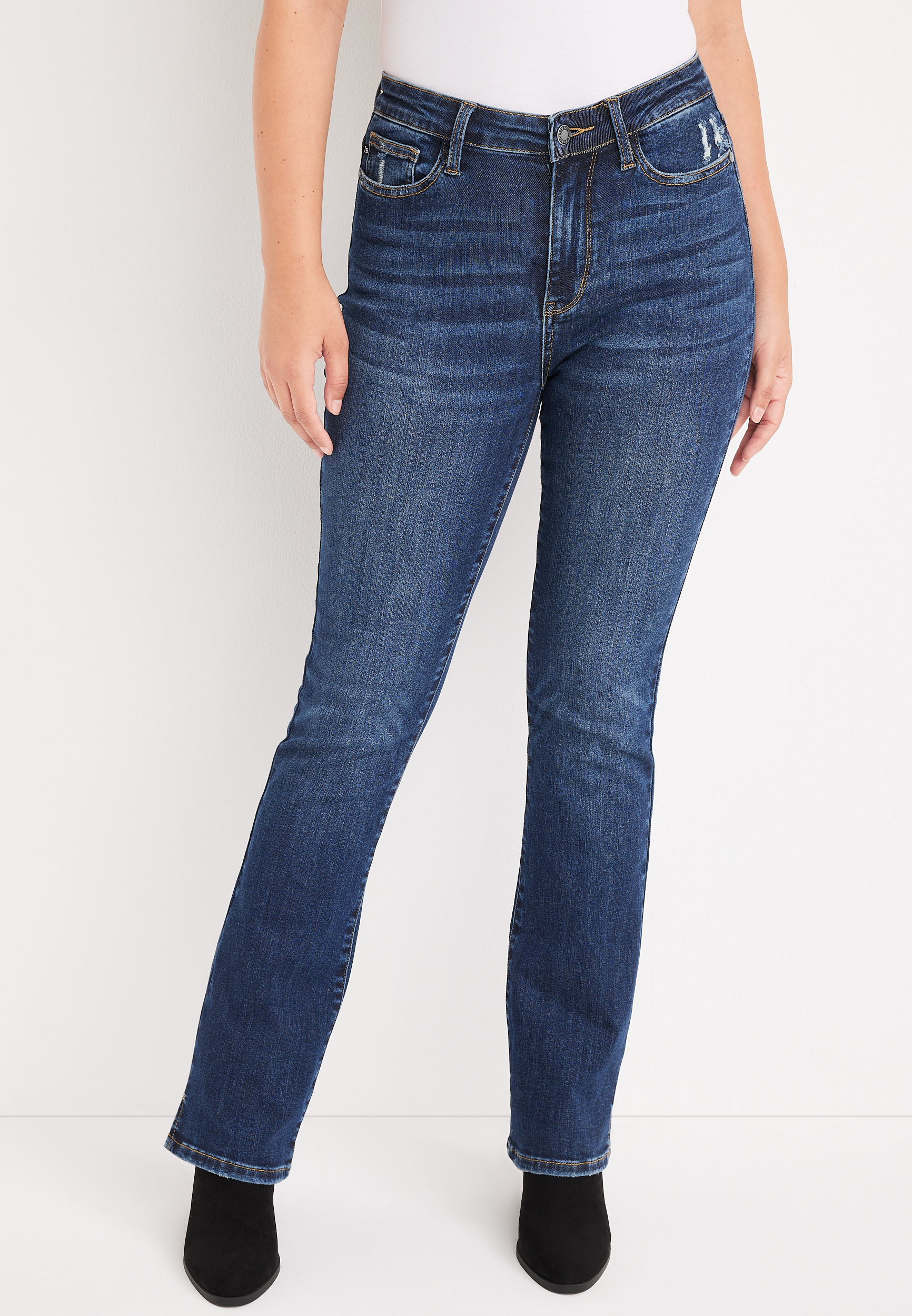 【Anyone more】Technic Bootcut Skinny Pants Judy Blue® Slim Boot High Rise Slit Hem Jean | maurices