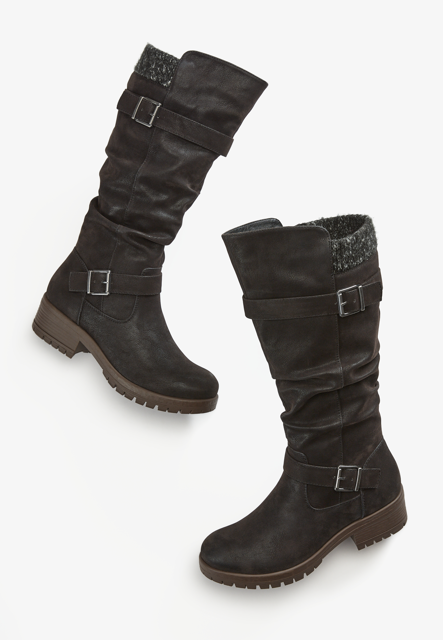 Tall black store wide calf boots