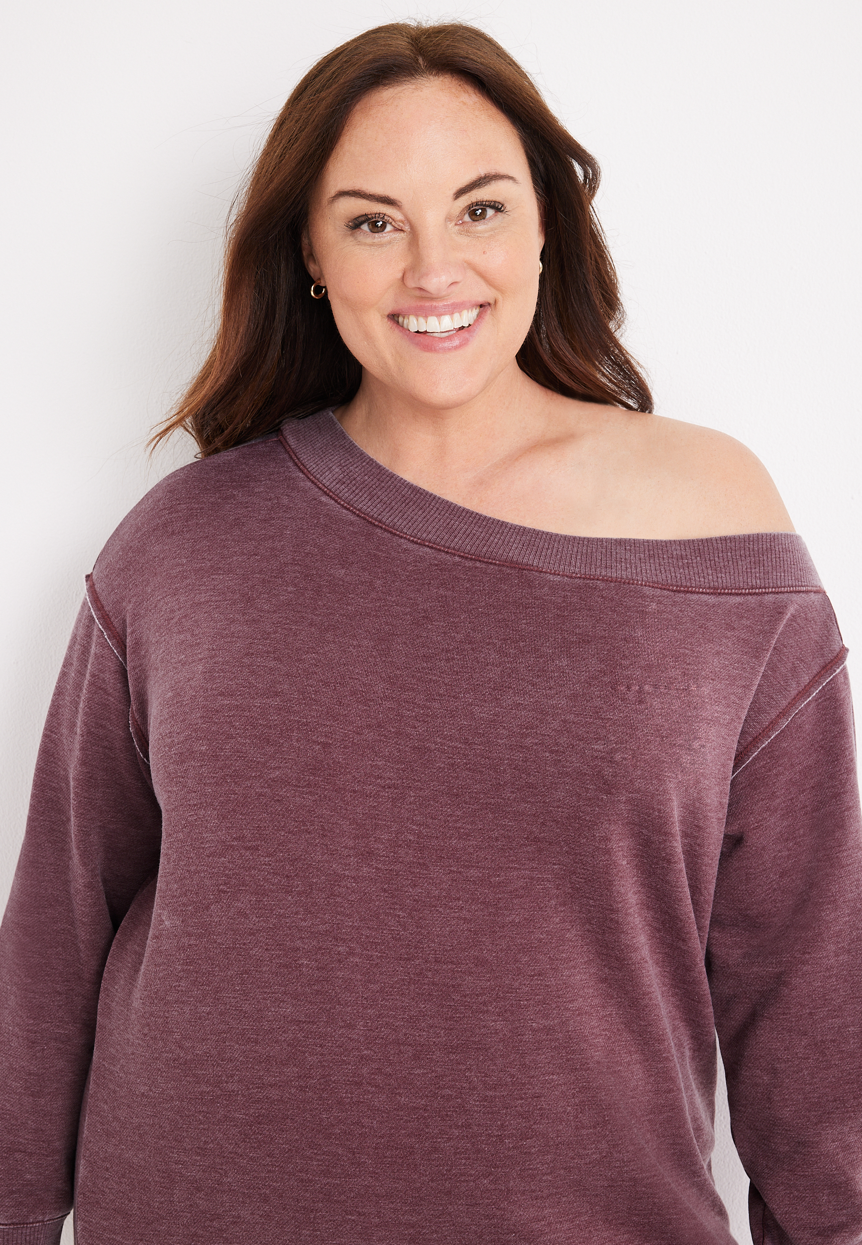 Plus size off the shoulder sale sweatshirt