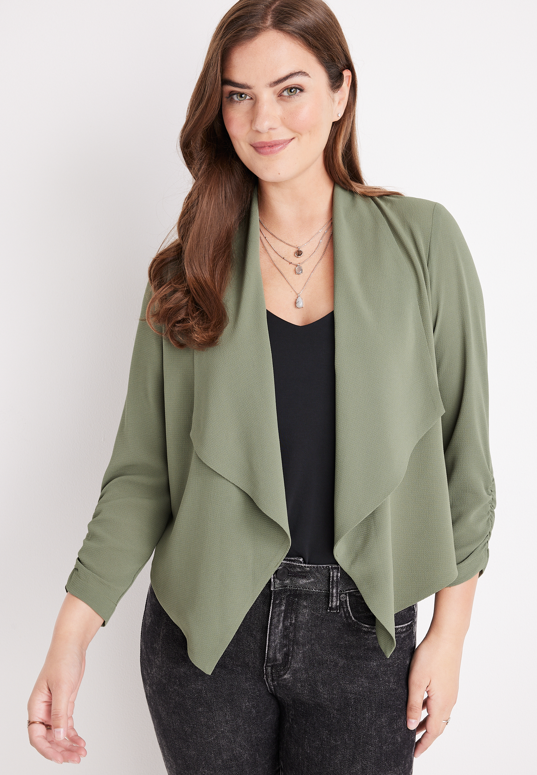 Ladies waterfall cheap blazer