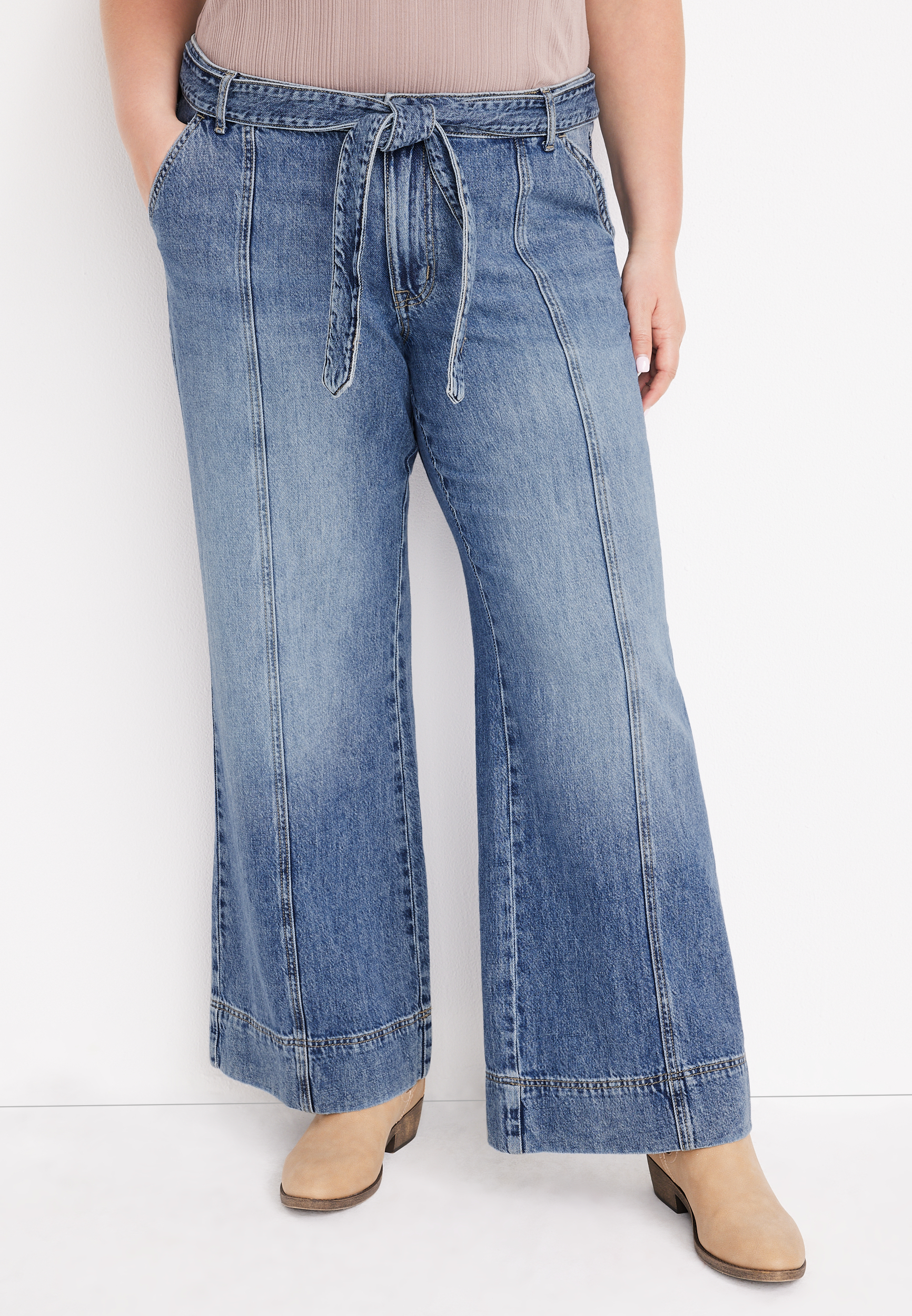 Plus Size m jeans by maurices™ Wide Leg Nonstretch High Rise Jean