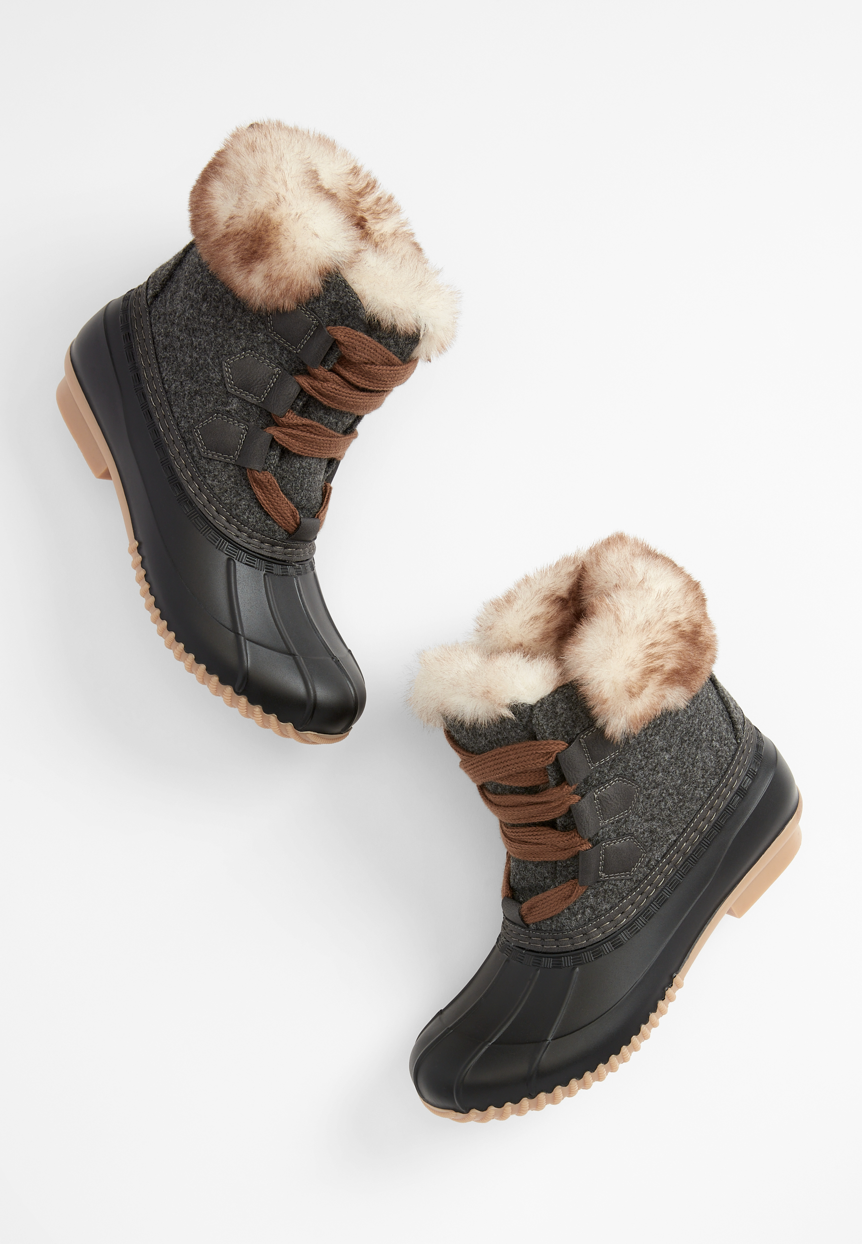 Faux fur duck store boots