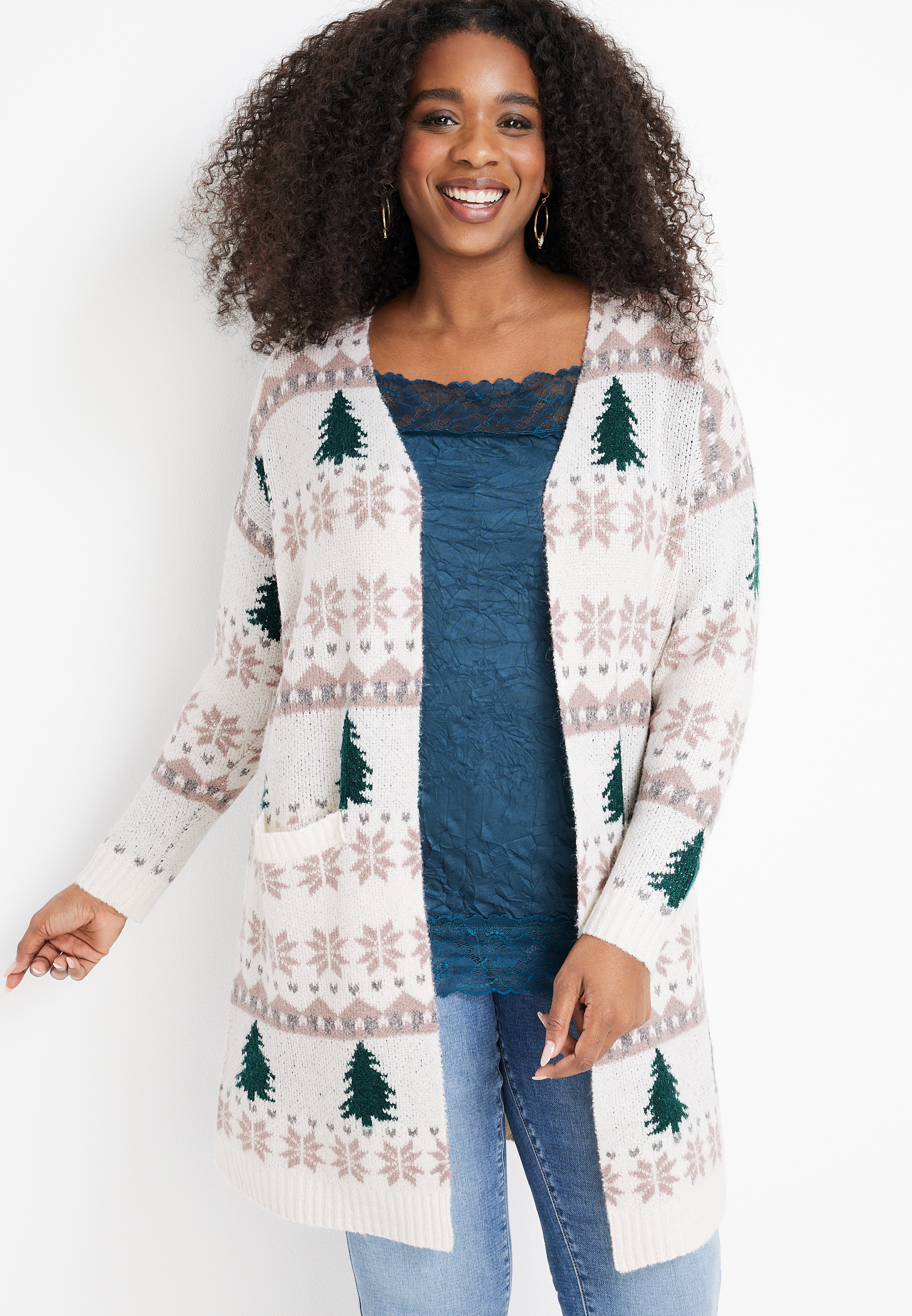 Plus size shop fair isle cardigan