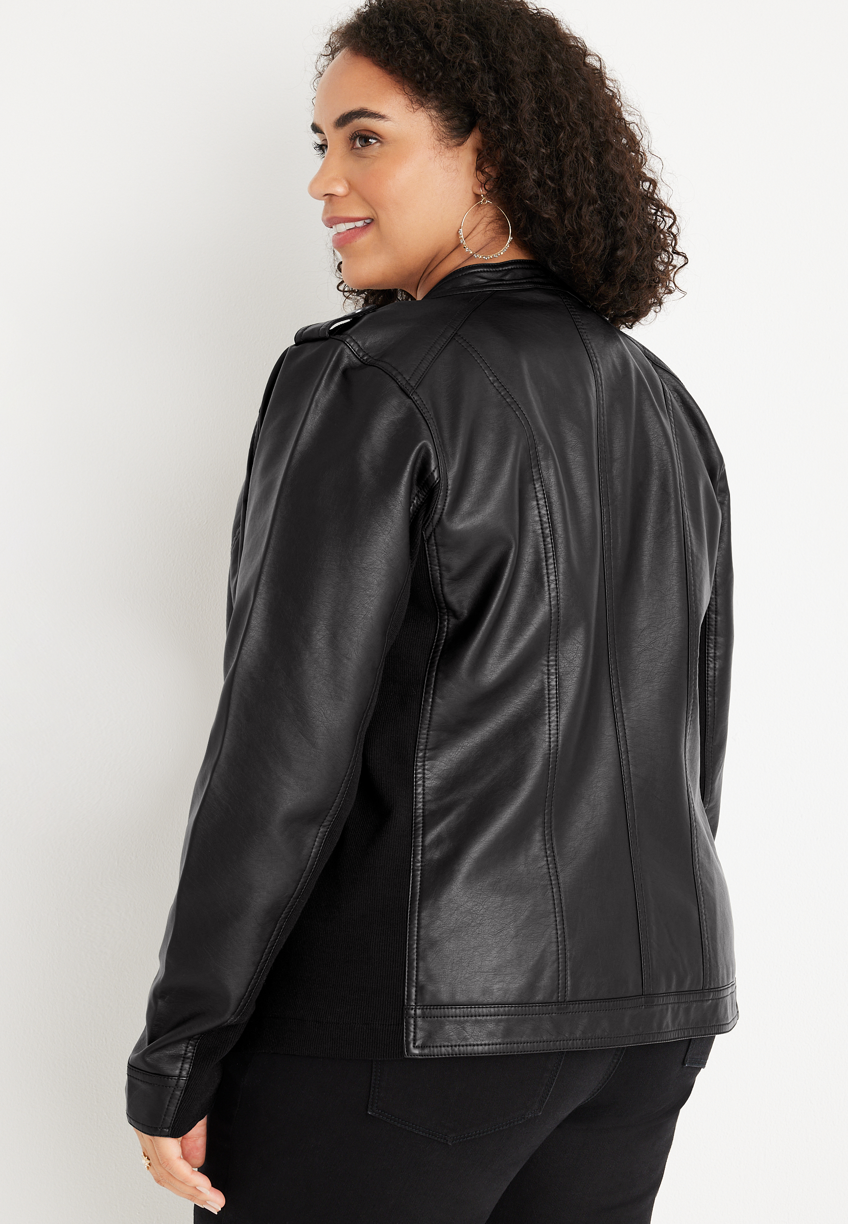 Maurices black best sale leather jacket