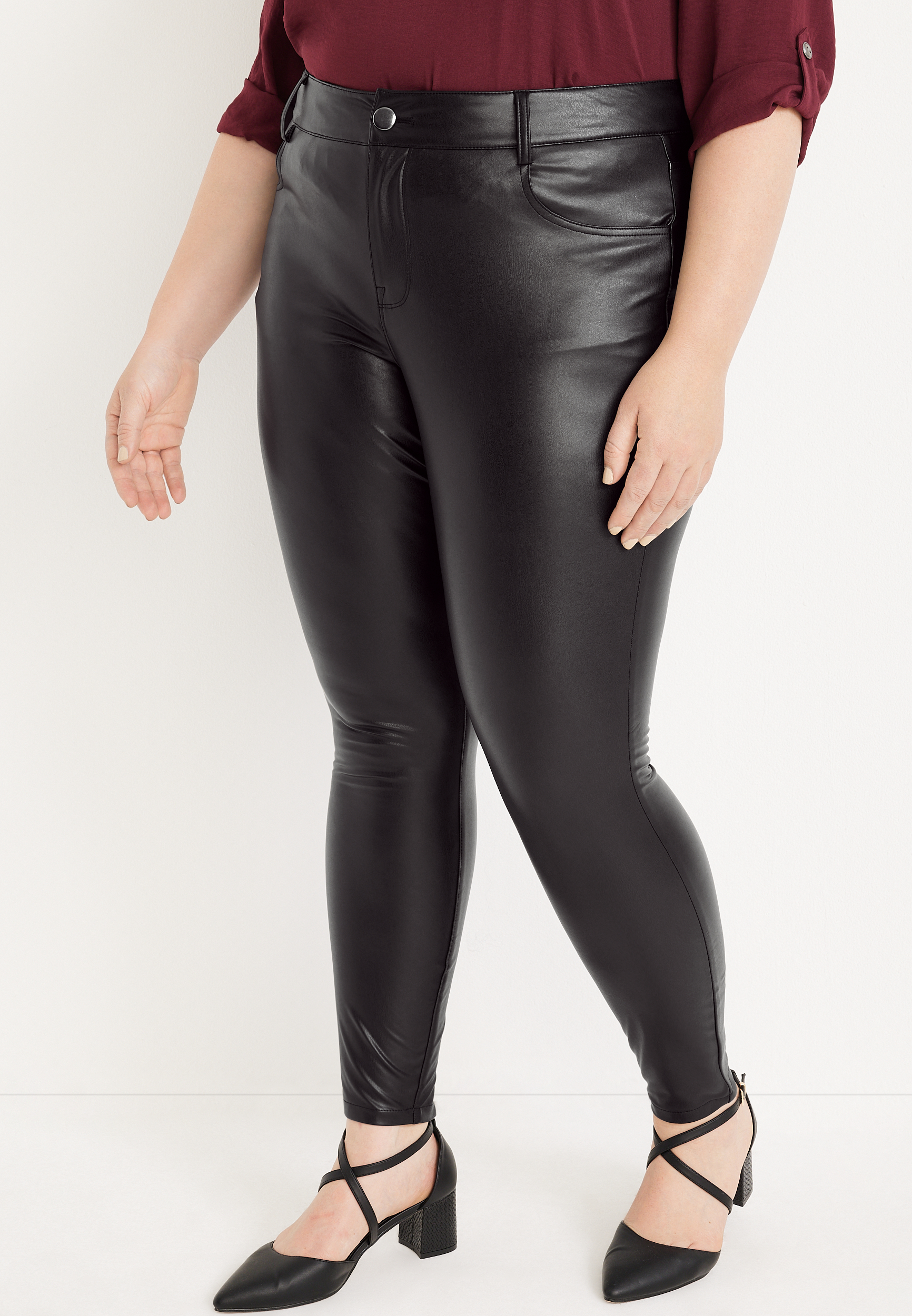 RTV Plus Size Perfect Faux Leather Skinny High Rise Pant | maurices