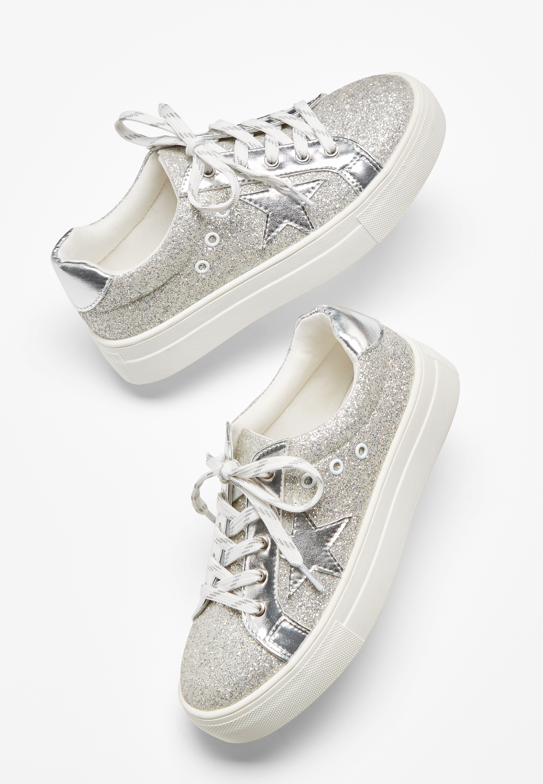 Rauw Huis sarcoom Girls Silver Glitter Sneaker | maurices