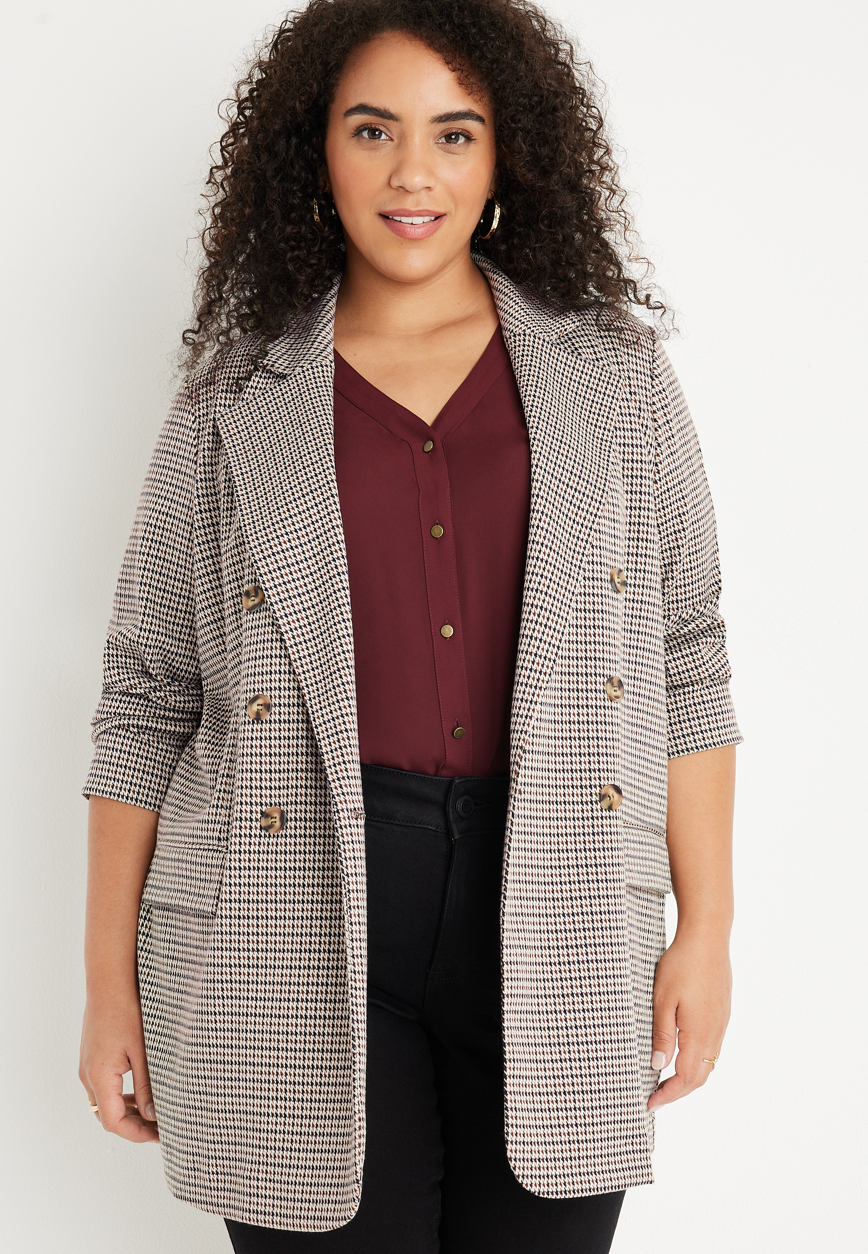 Plus size boyfriend blazer sale