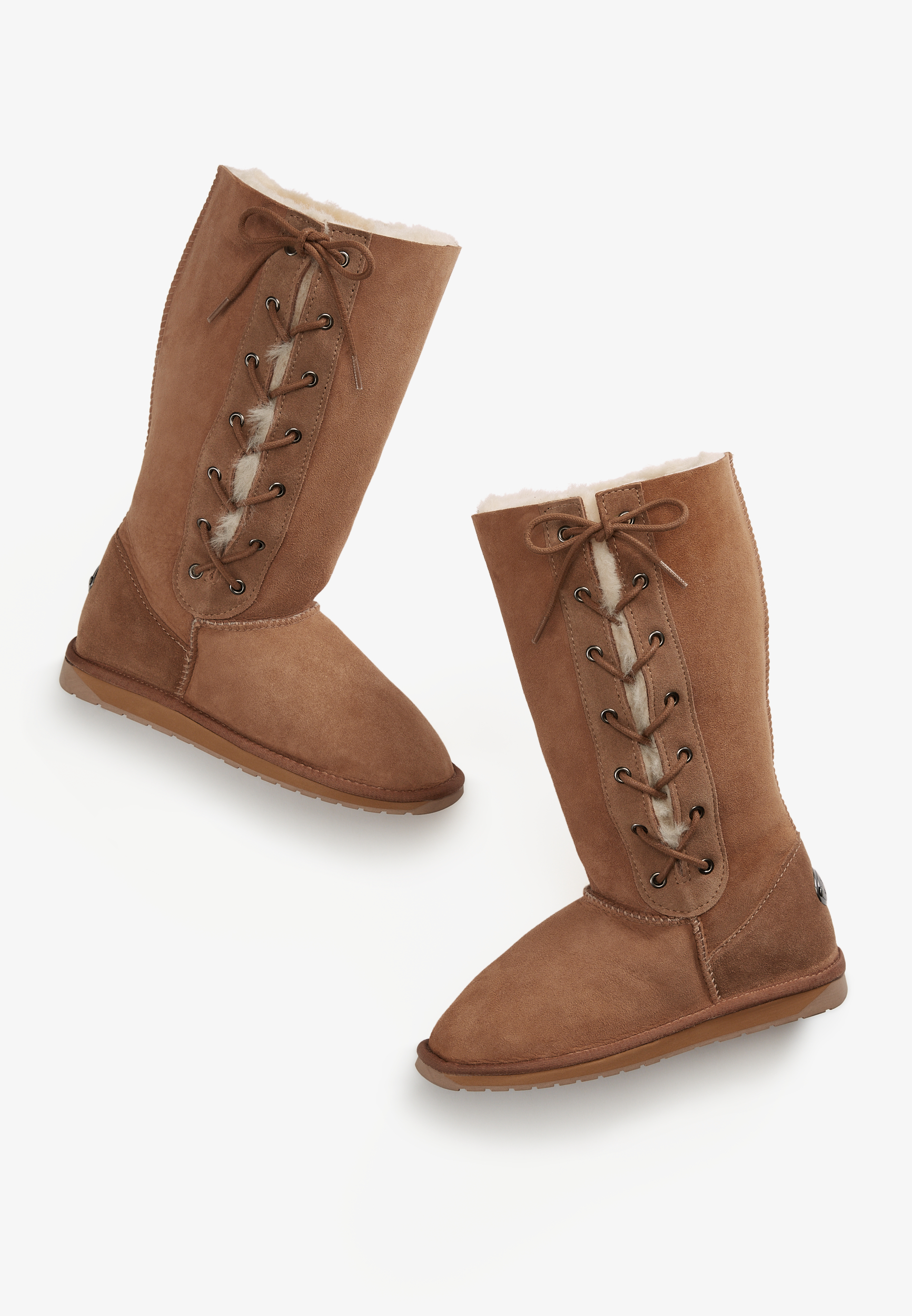 emu suede lace up boots