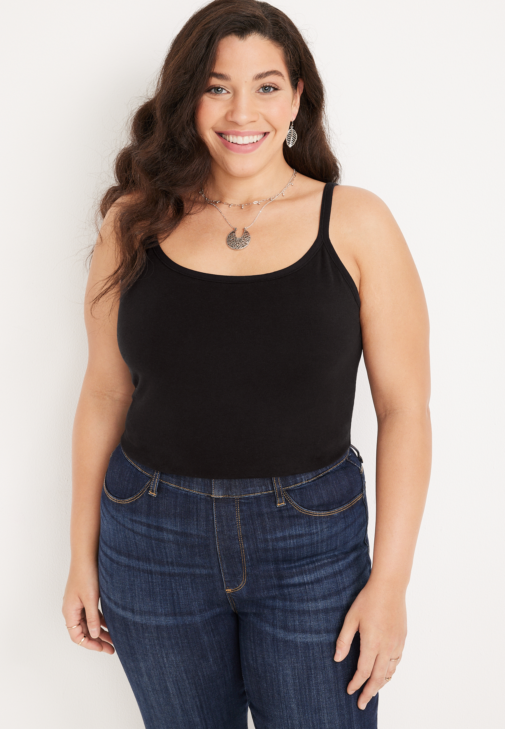 Plus Size Solid Shelf Bra Cami