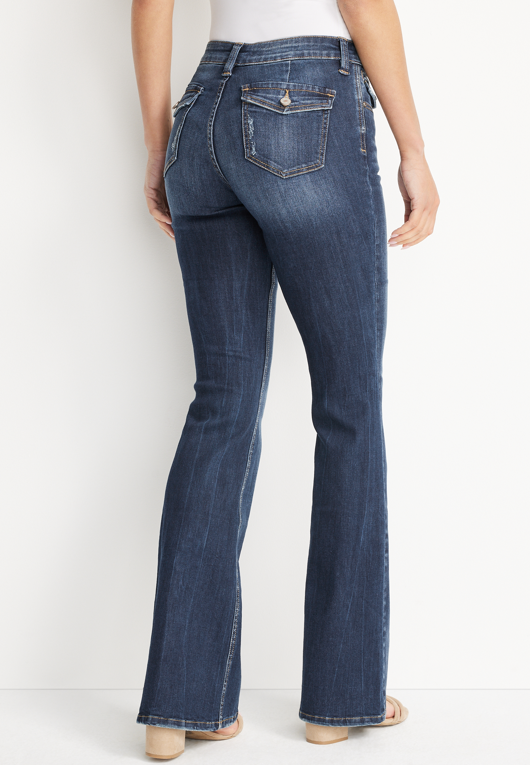 KanCan™ Flare Mid Rise Flap Pocket Jean | maurices