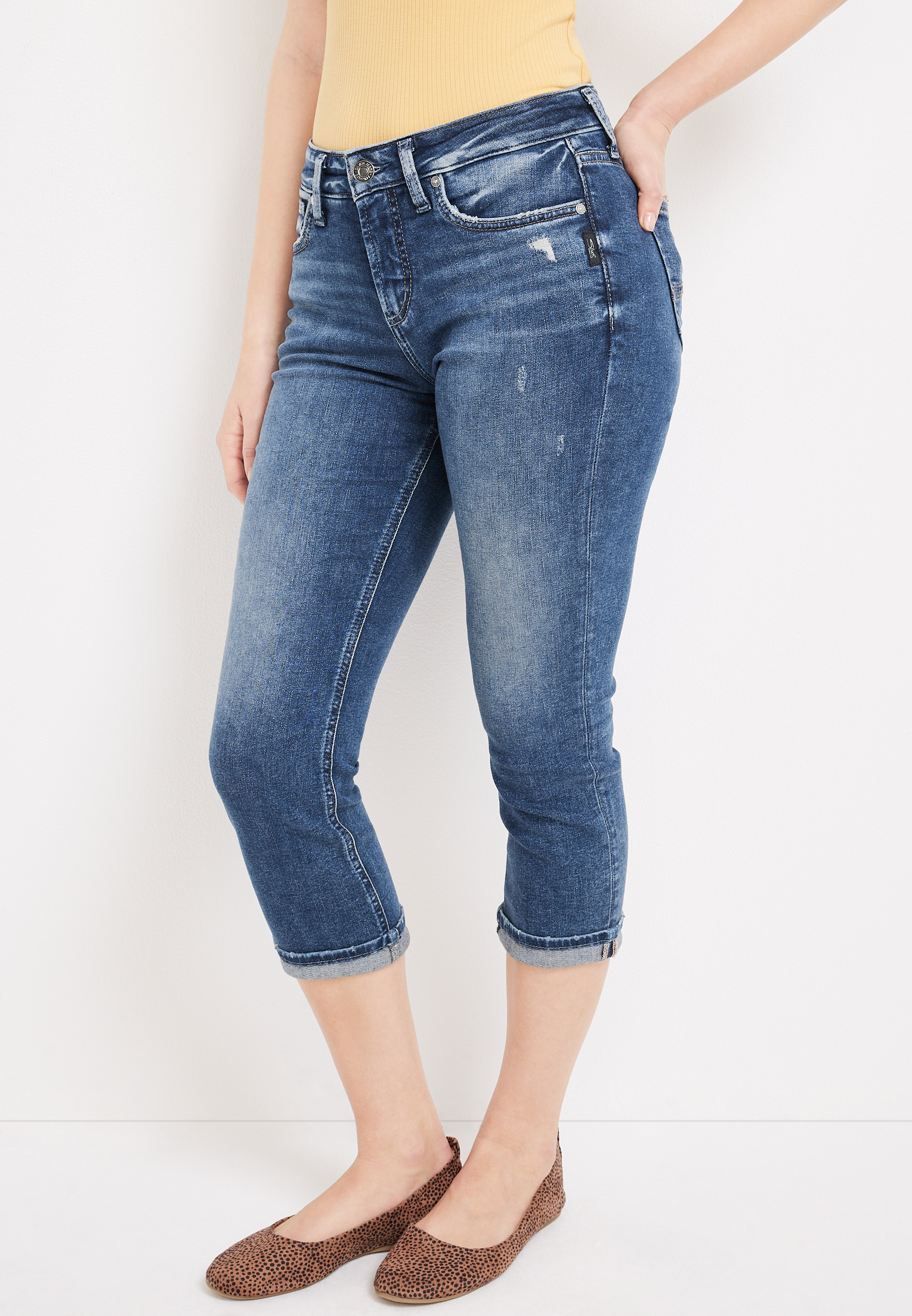 Silver Jeans Co. Suki Mid Rise Capri-SCV389 