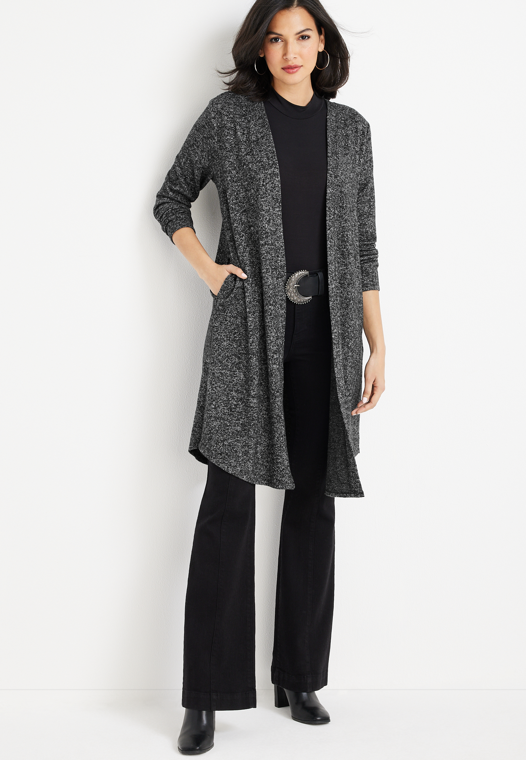 Sunday in Brooklyn Metallic Duster Cardigan Sweater