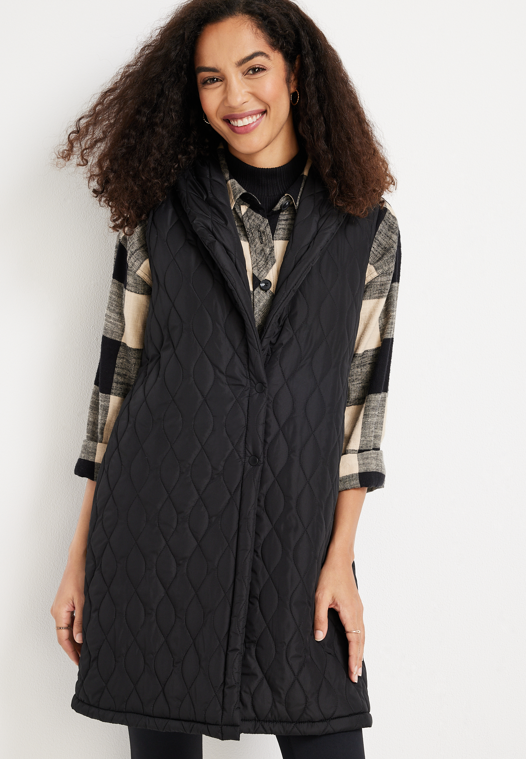 Quilted Long Vest