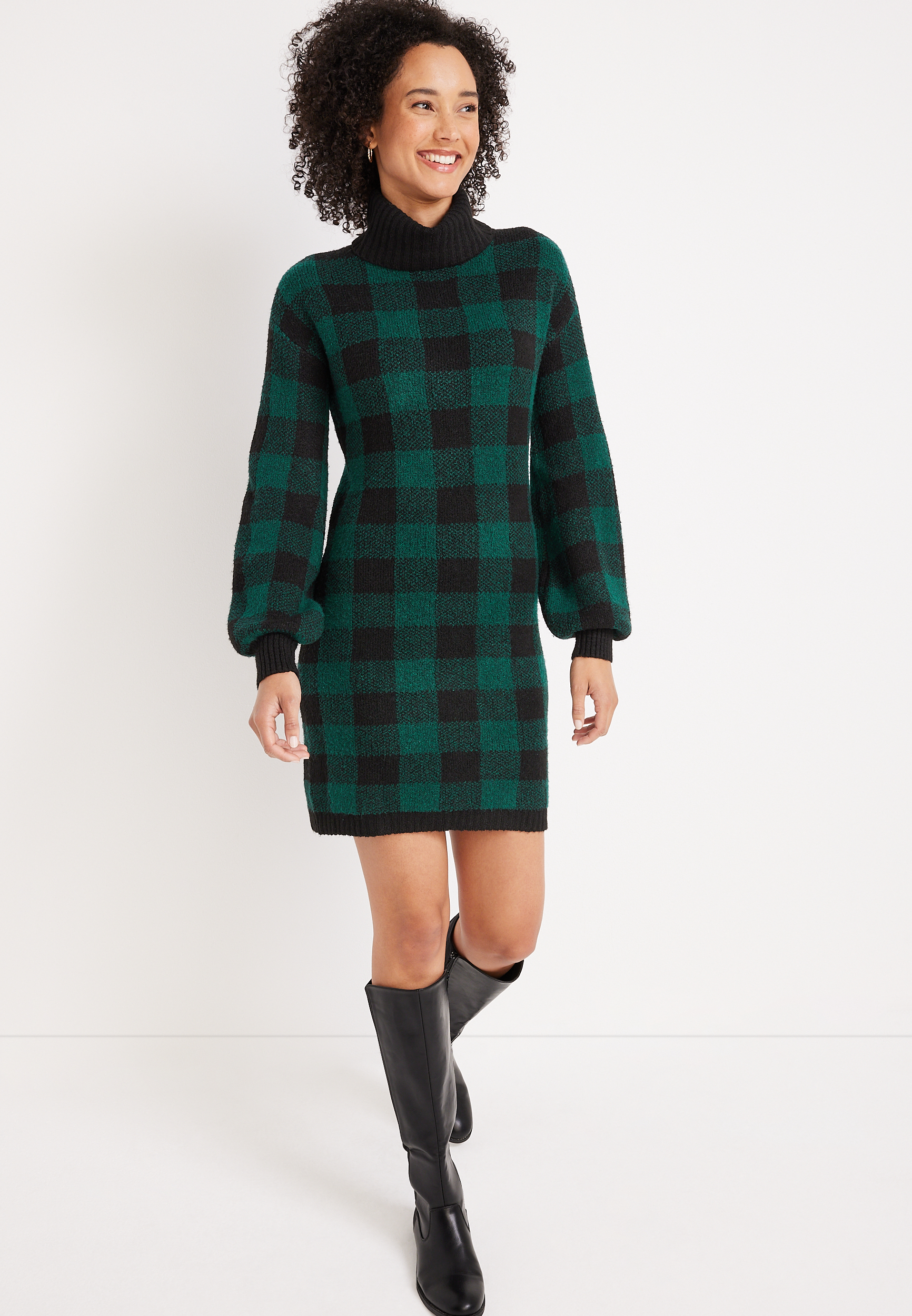 Buffalo plaid clearance sweater dress