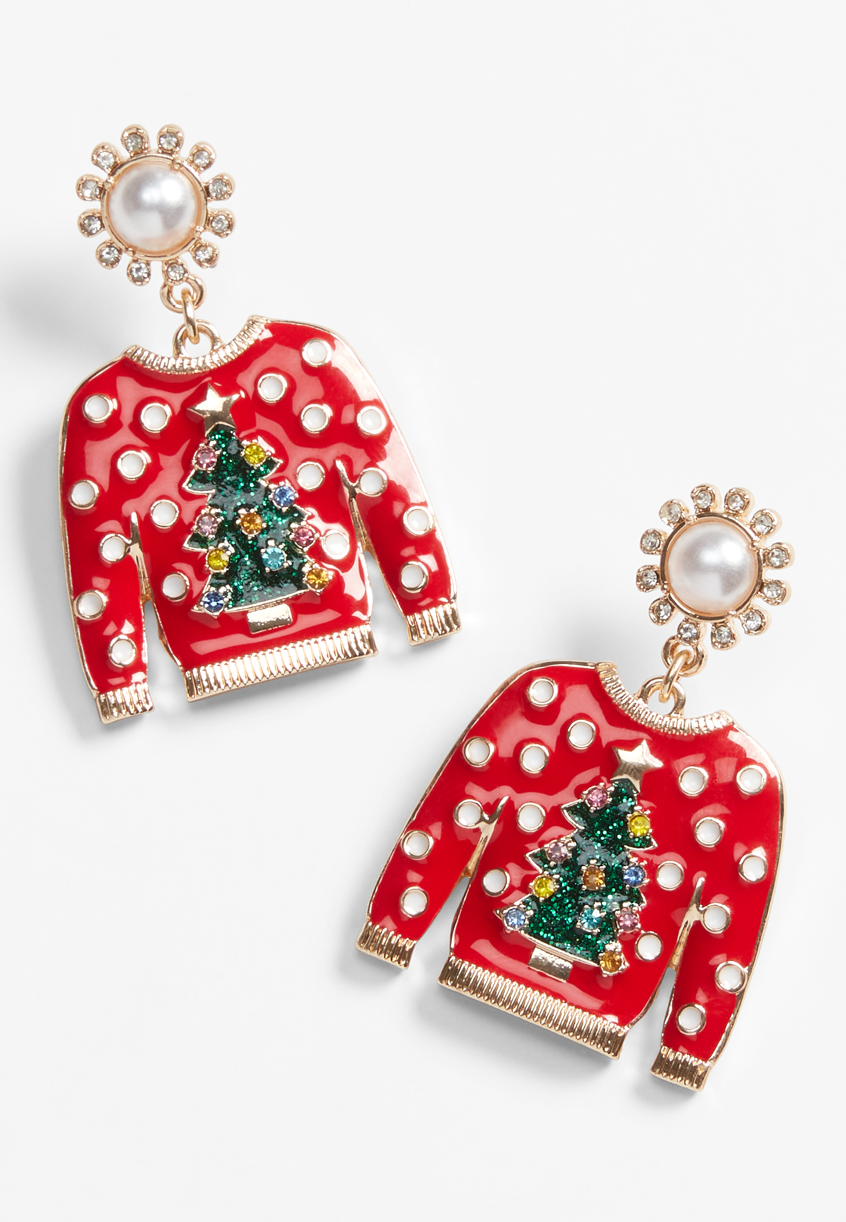 Ugly christmas sweater earrings sale