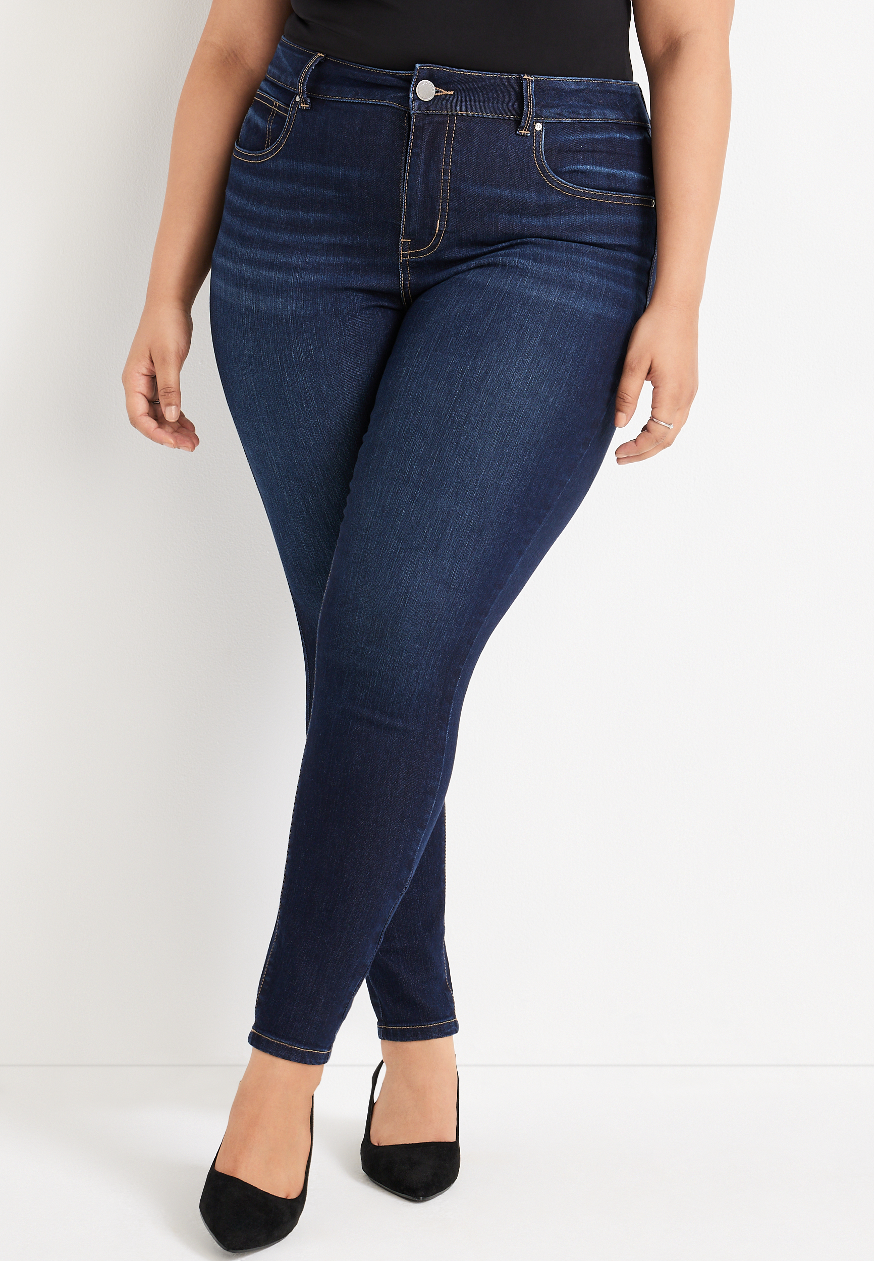 Plus size 2025 low rise jeans