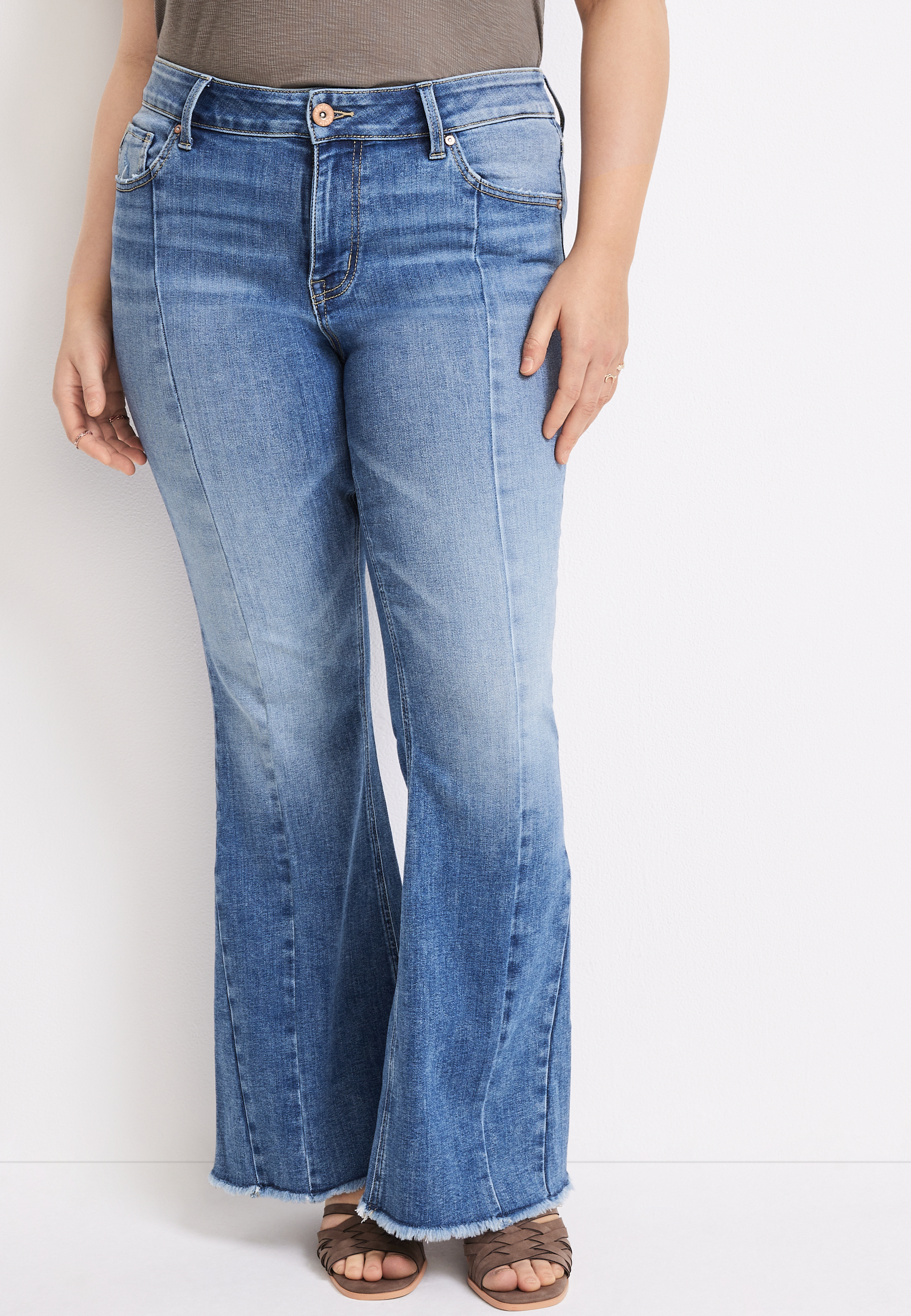 Plus Size edgely™ Flare Front Seam High Rise Jean