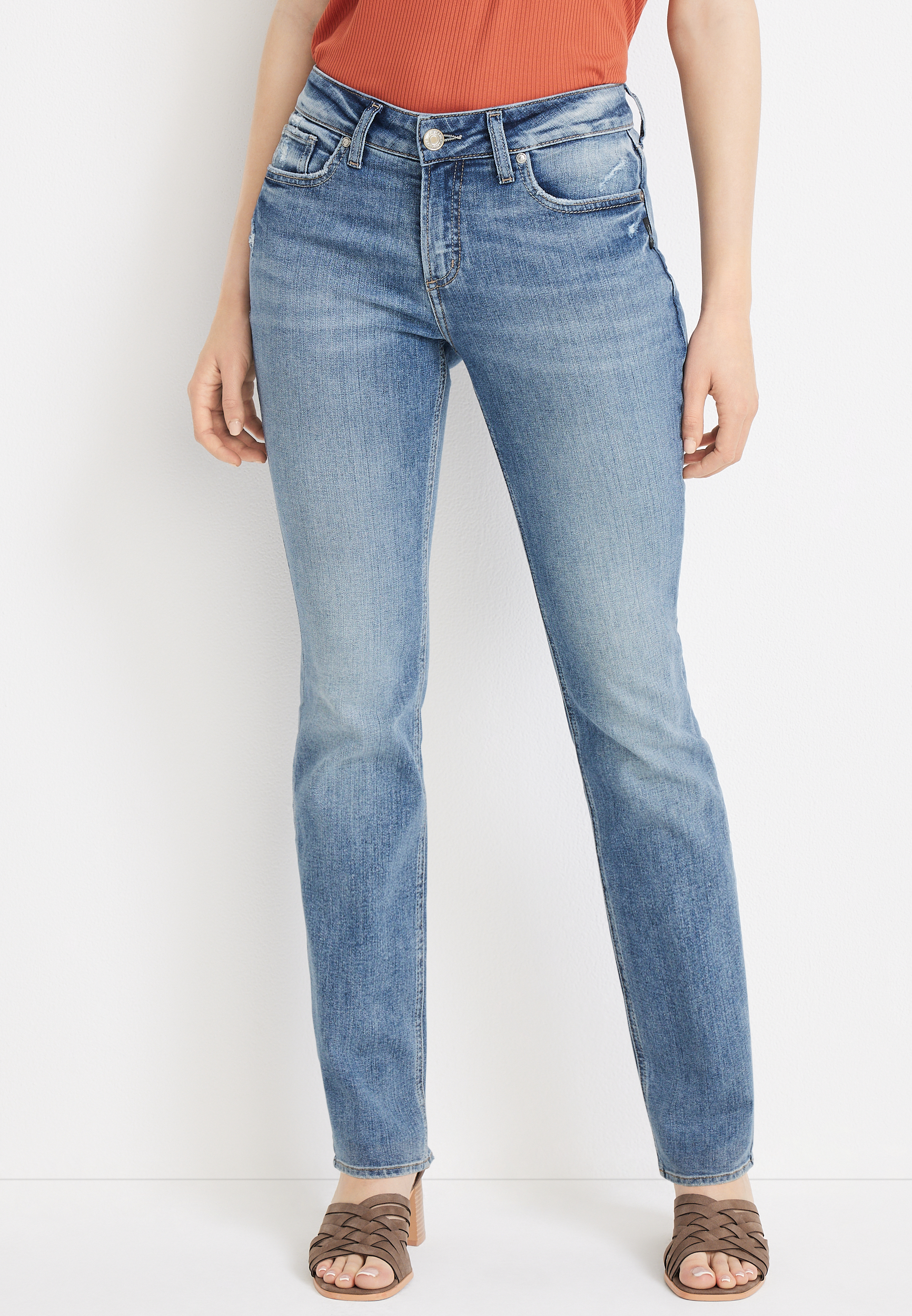 Buy Suki Mid Rise Straight Leg Jeans for USD 84.00