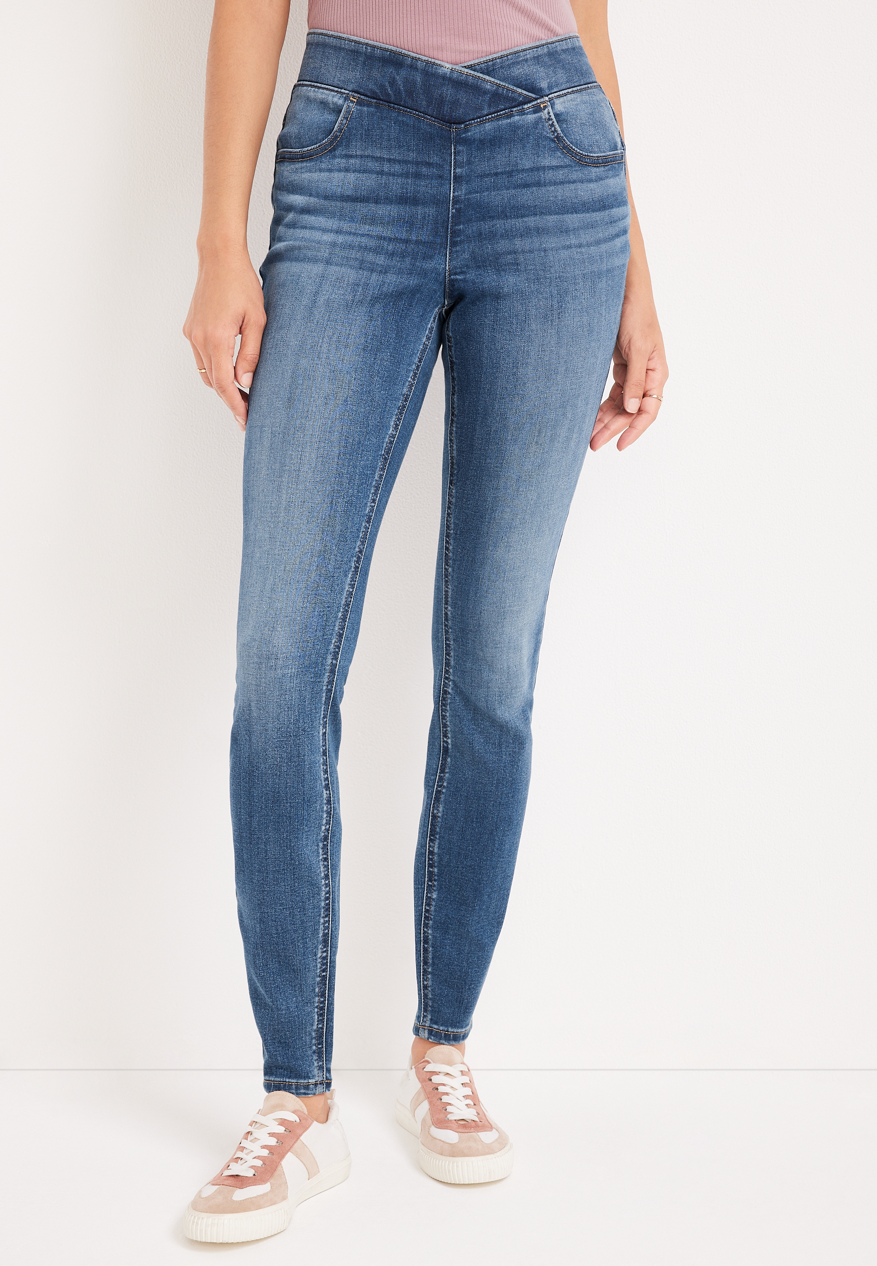 Maurices Capris Mid-Rise Jeans Stretch Denim Blue Women's Plus