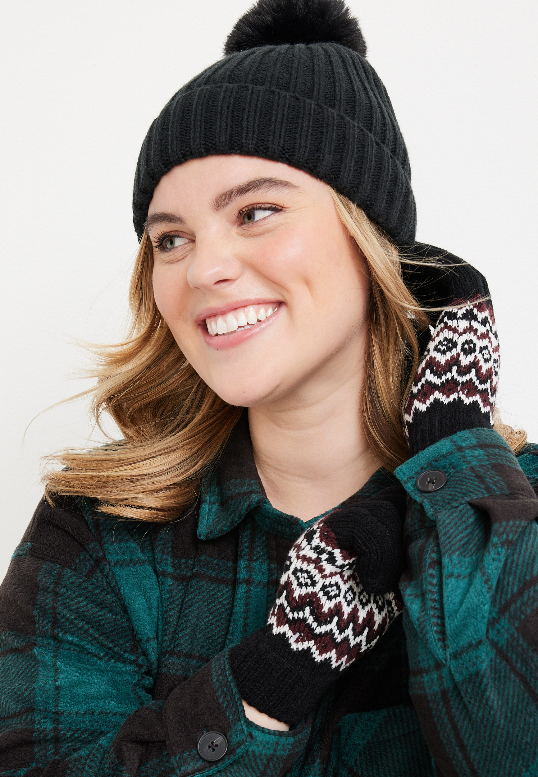 knit hat and glove set