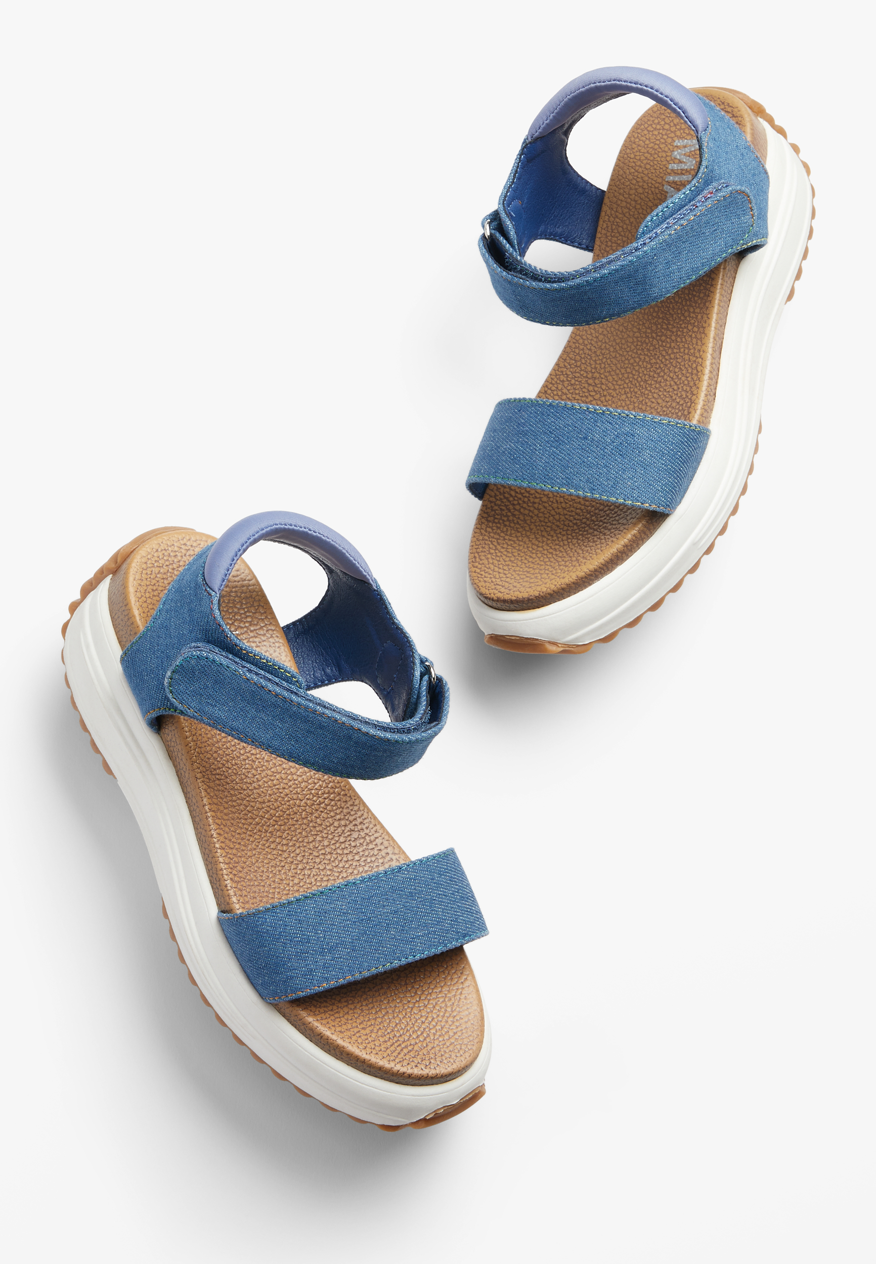 platform denim sandals