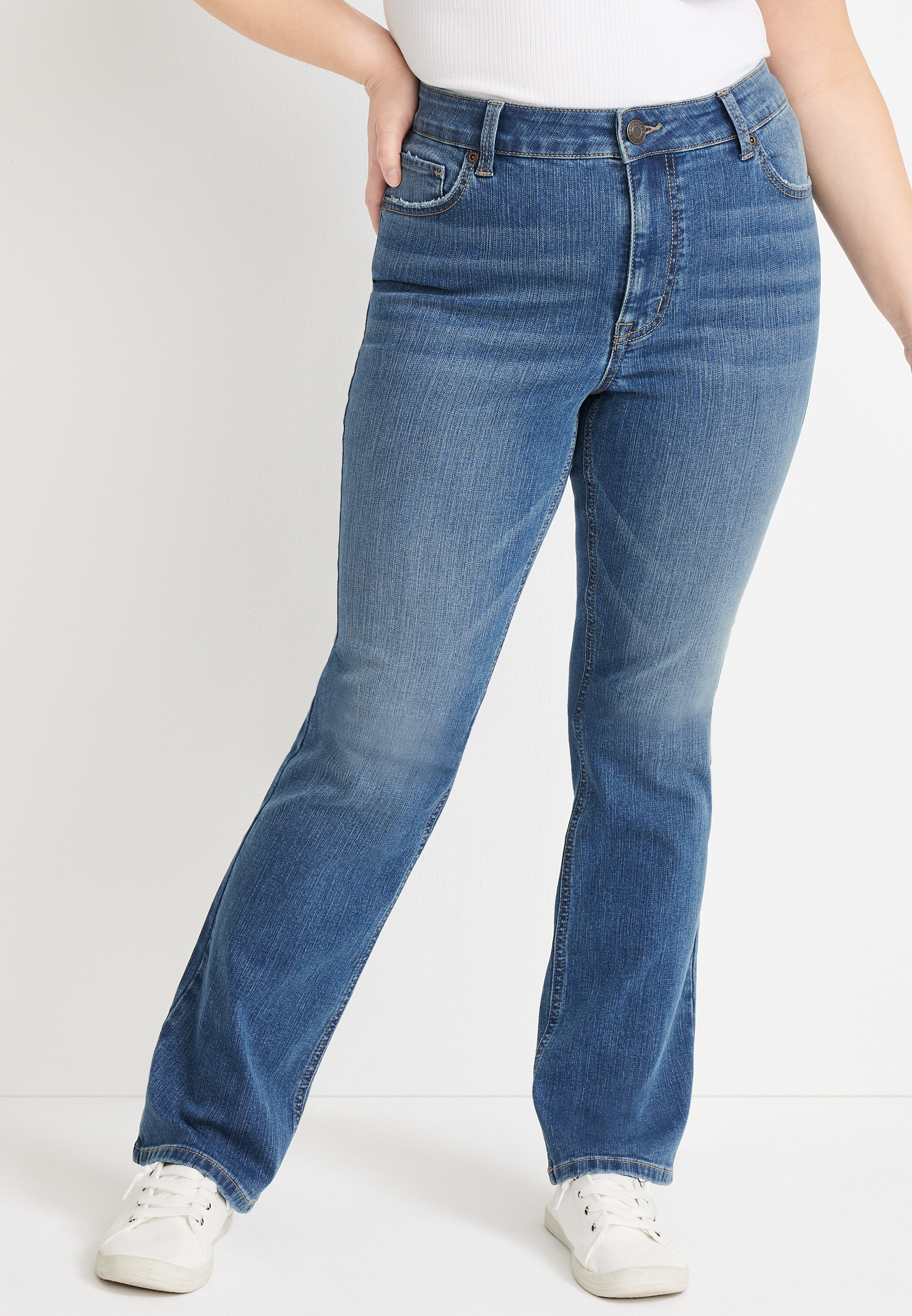 m jeans by maurices™ Slim Straight Ankle Mid Rise Jean