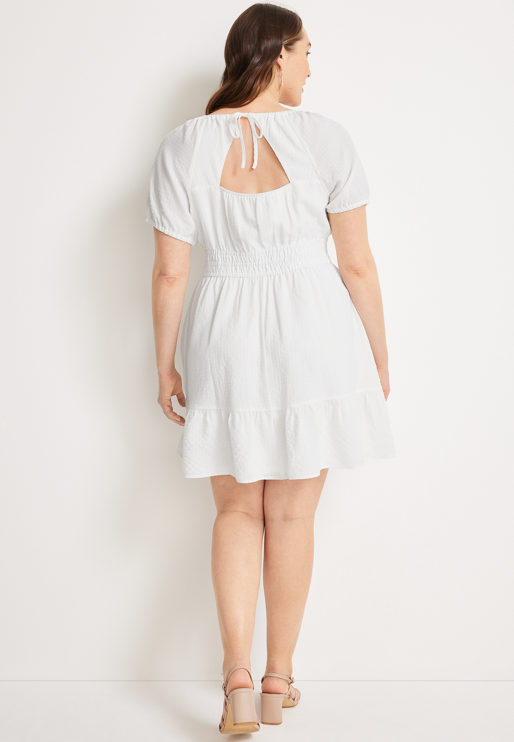 Plus size store white babydoll dress