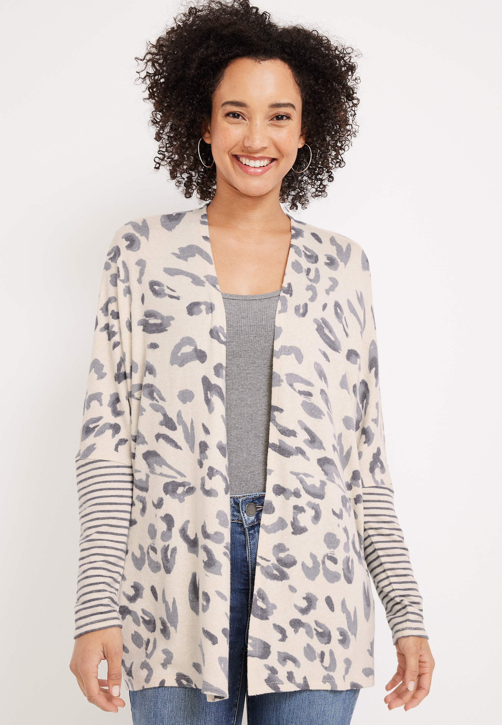 Grey animal hotsell print cardigan